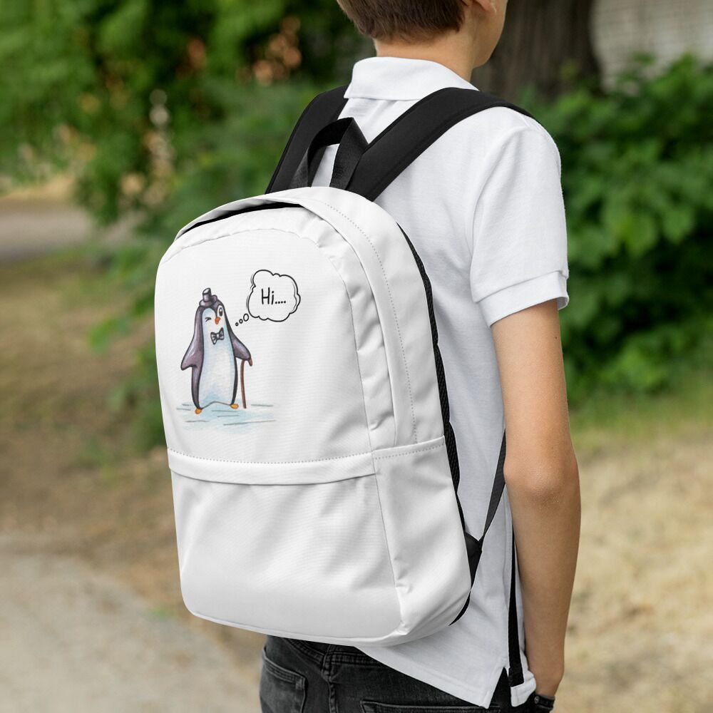 Penguin Say Hello Best Backpack For Travelling For Big Kids - Image 4