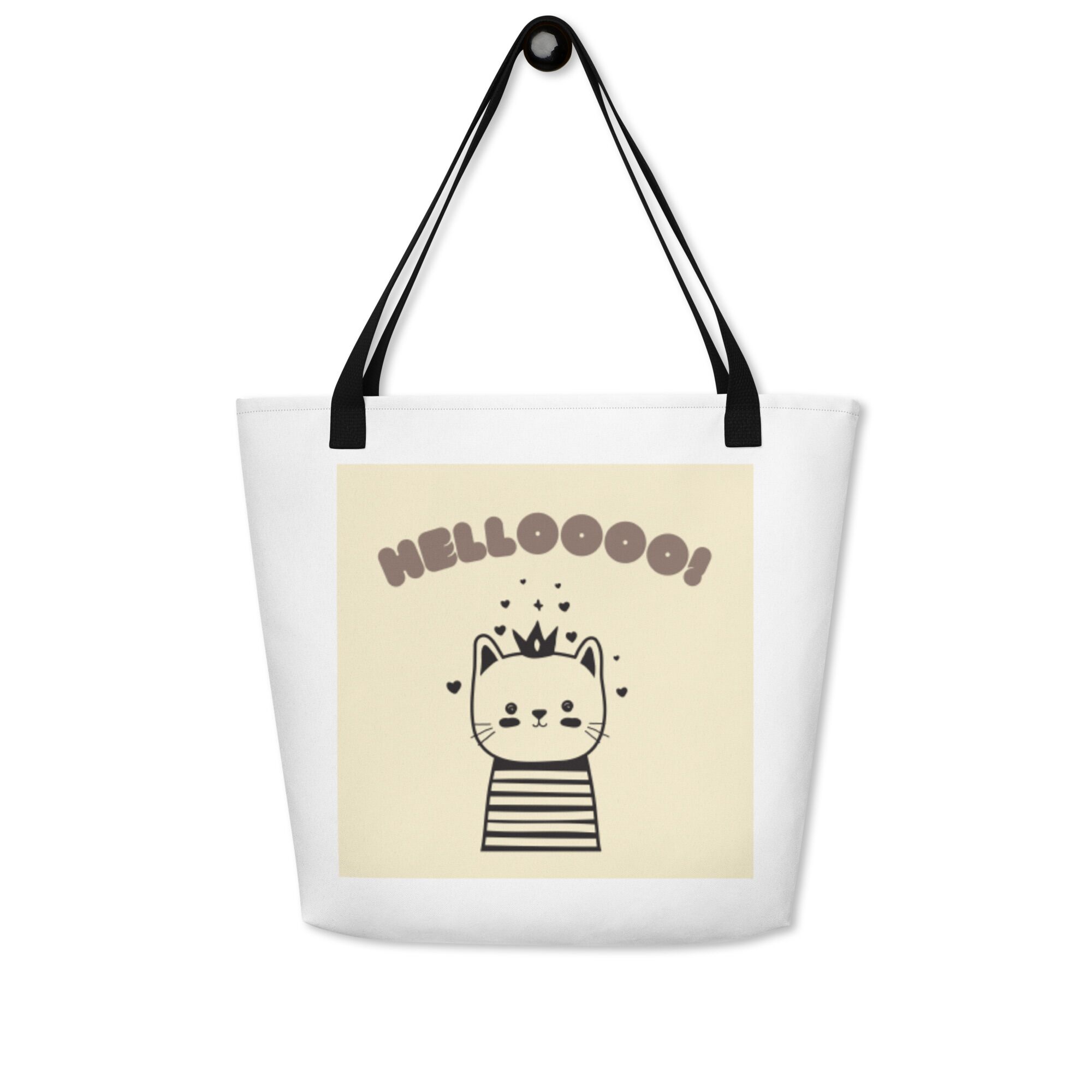 Hellooo Cat All-Over Print Large Tote Bag - Image 7