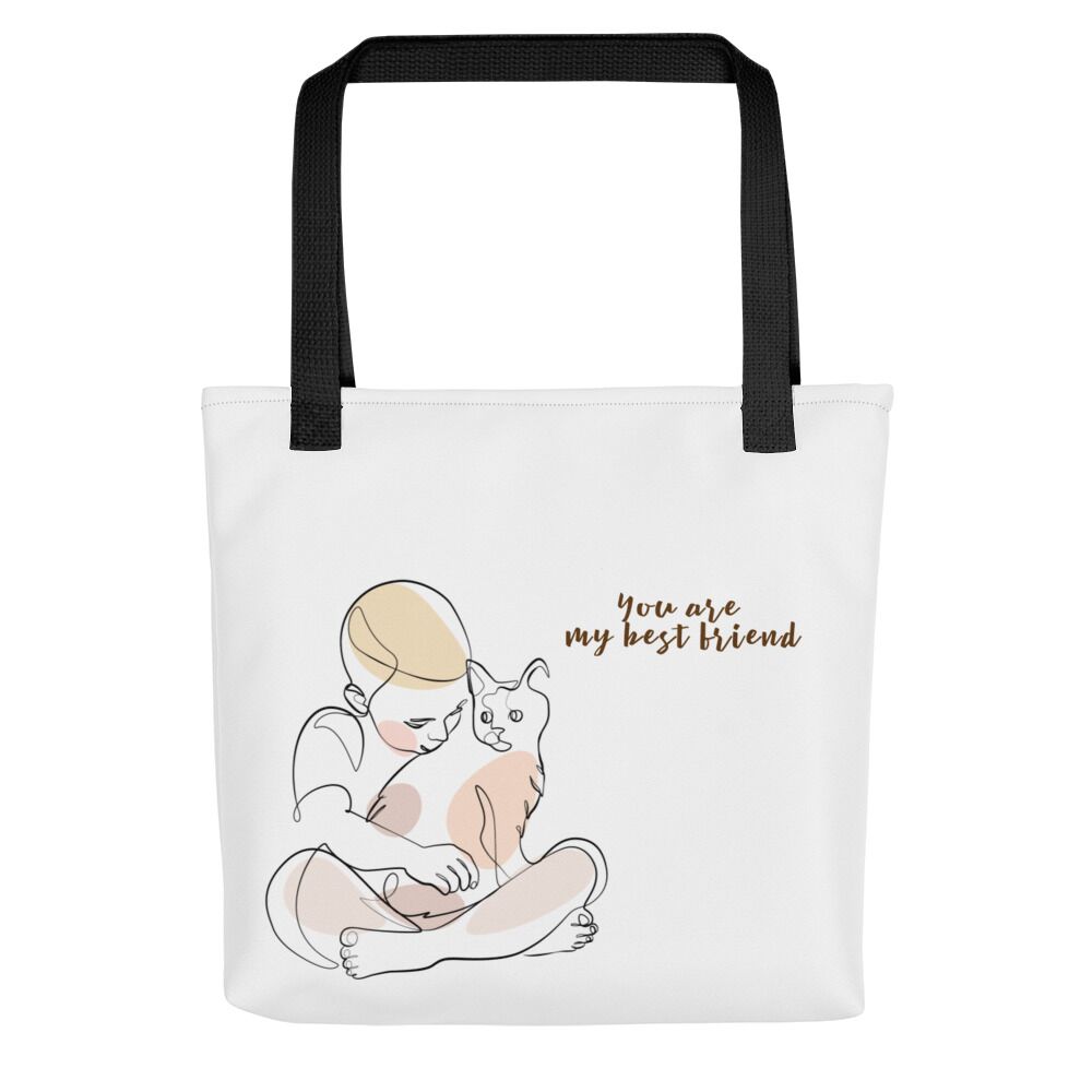Boy Holding His Car Friend Tote bag