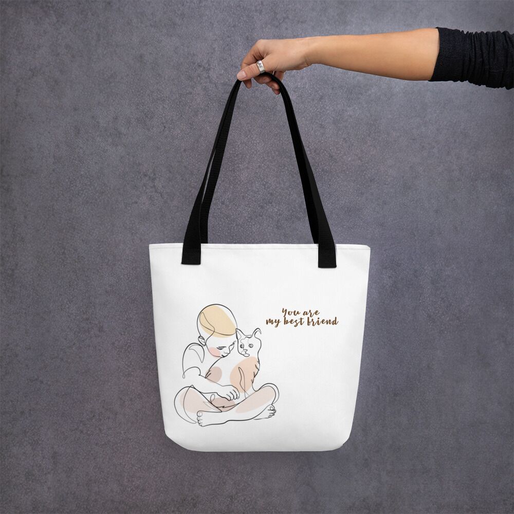 Boy Holding His Car Friend Tote bag - Image 2