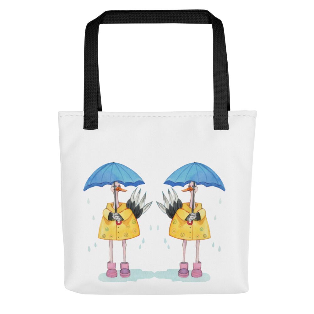 Double Ostrich Under The Rain Tote bag