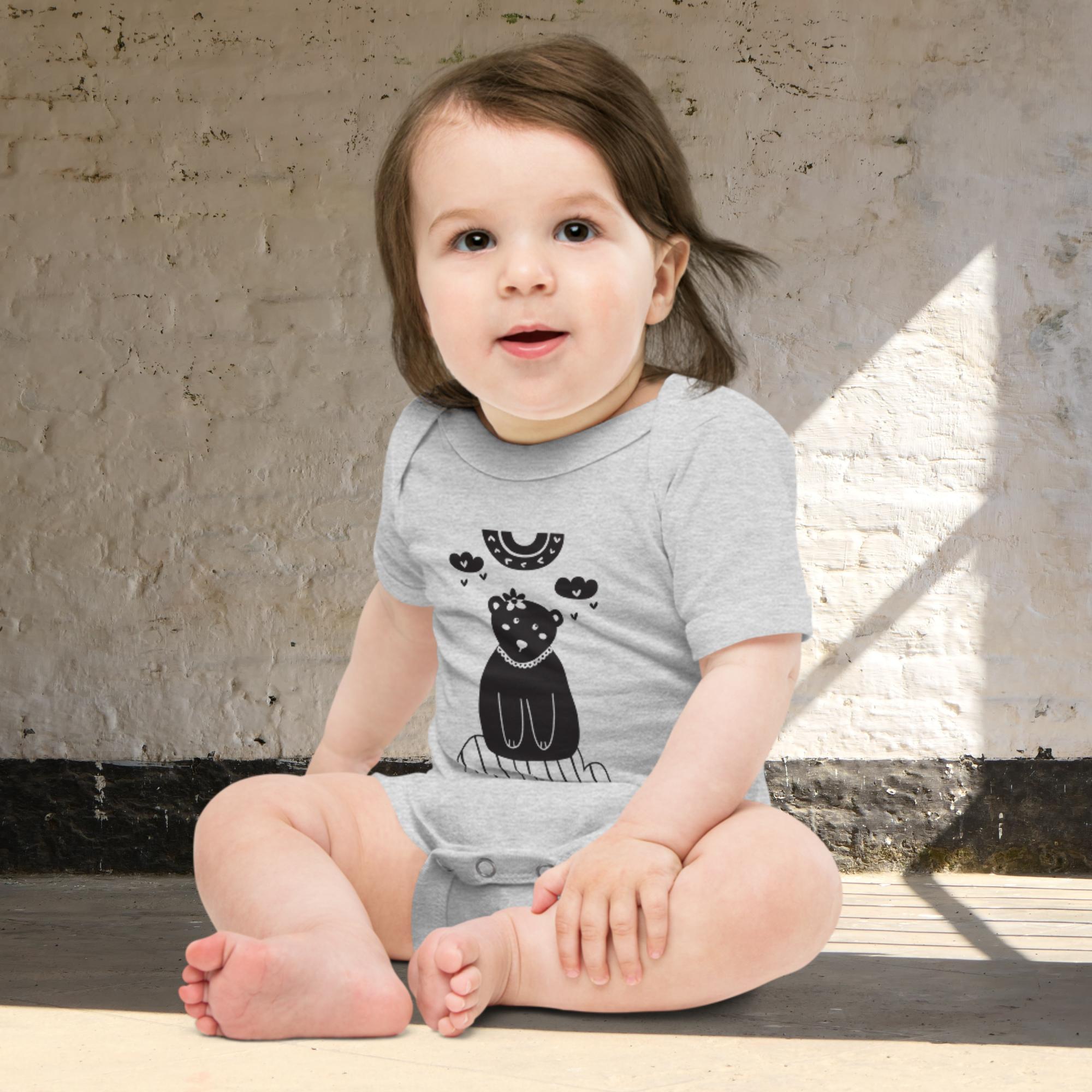 Rainbow Bear Baby Short Sleeve One Piece