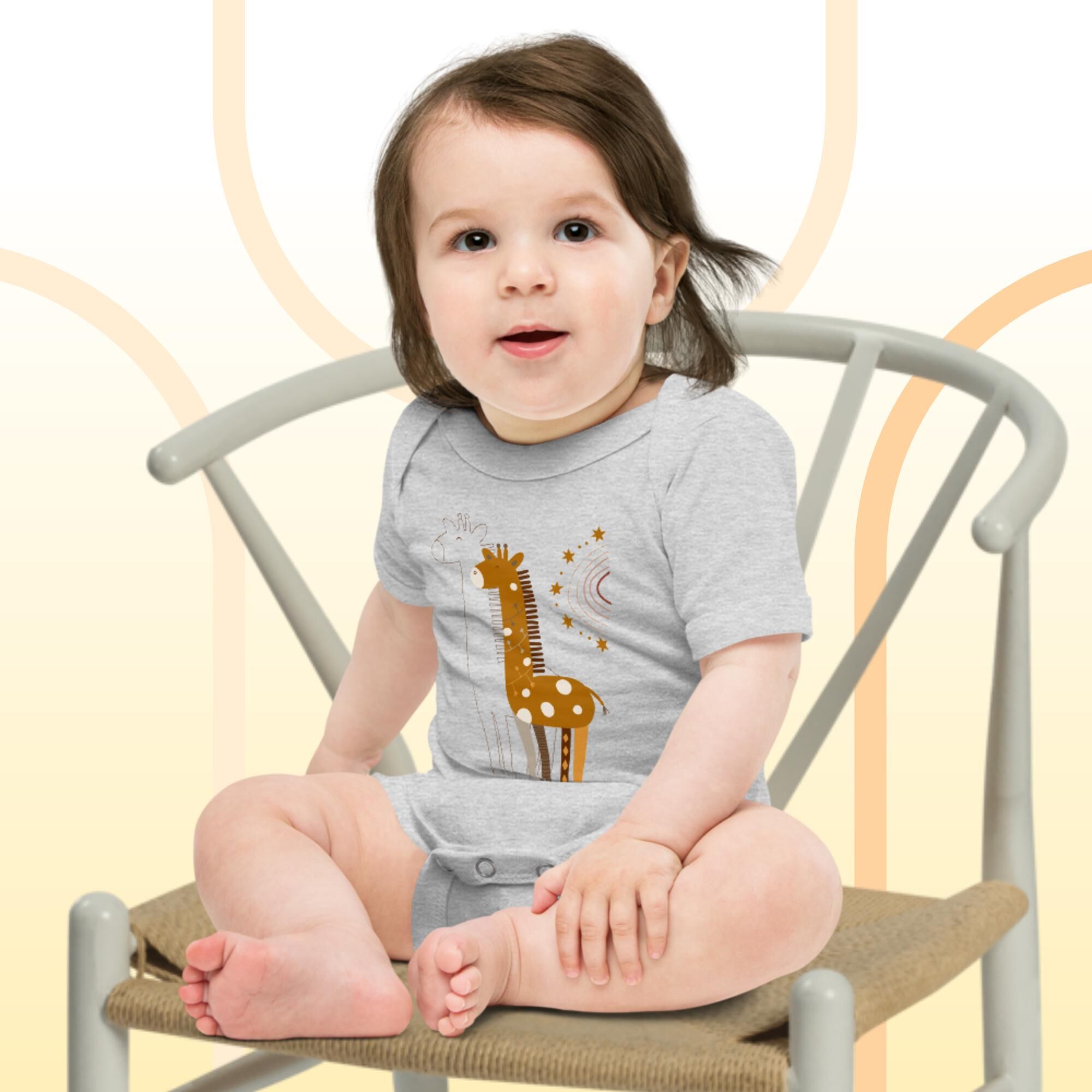 Fairy Tale Giraffe Baby Short Sleeve One Piece