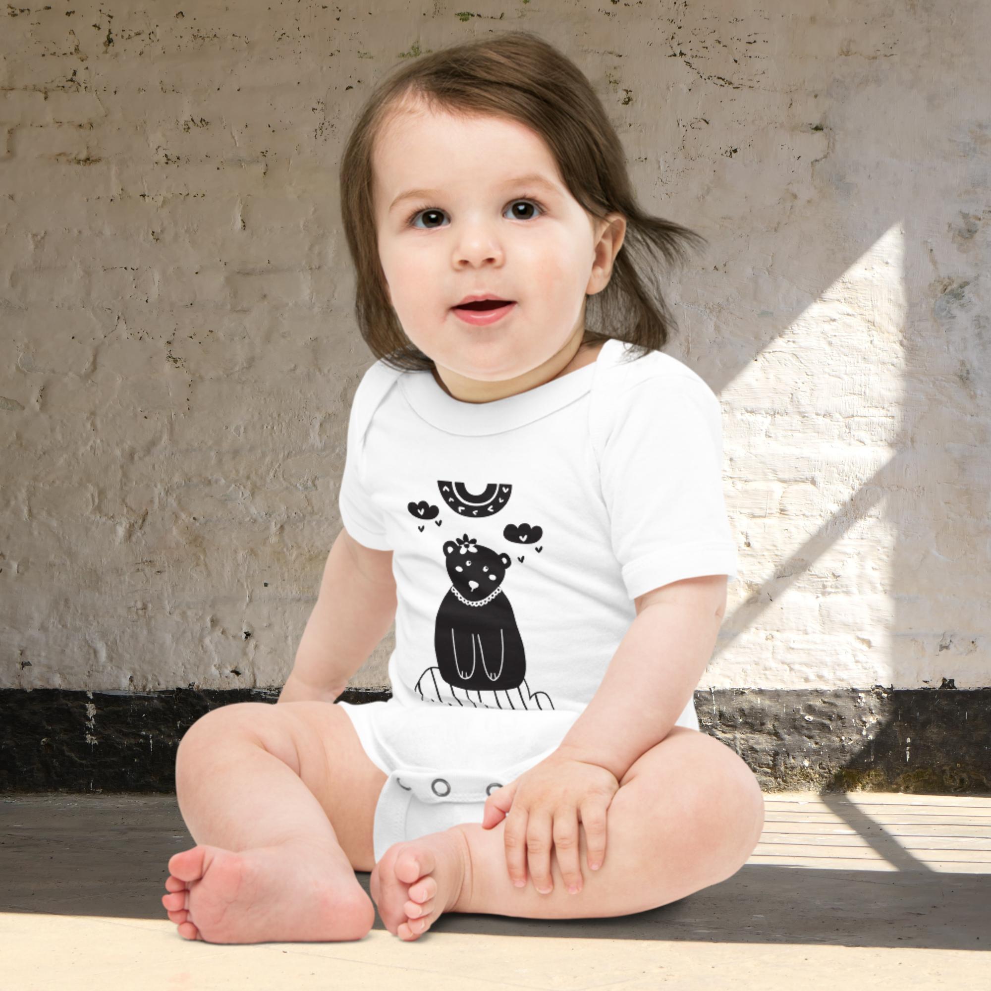 Rainbow Bear Baby Short Sleeve One Piece - Image 2