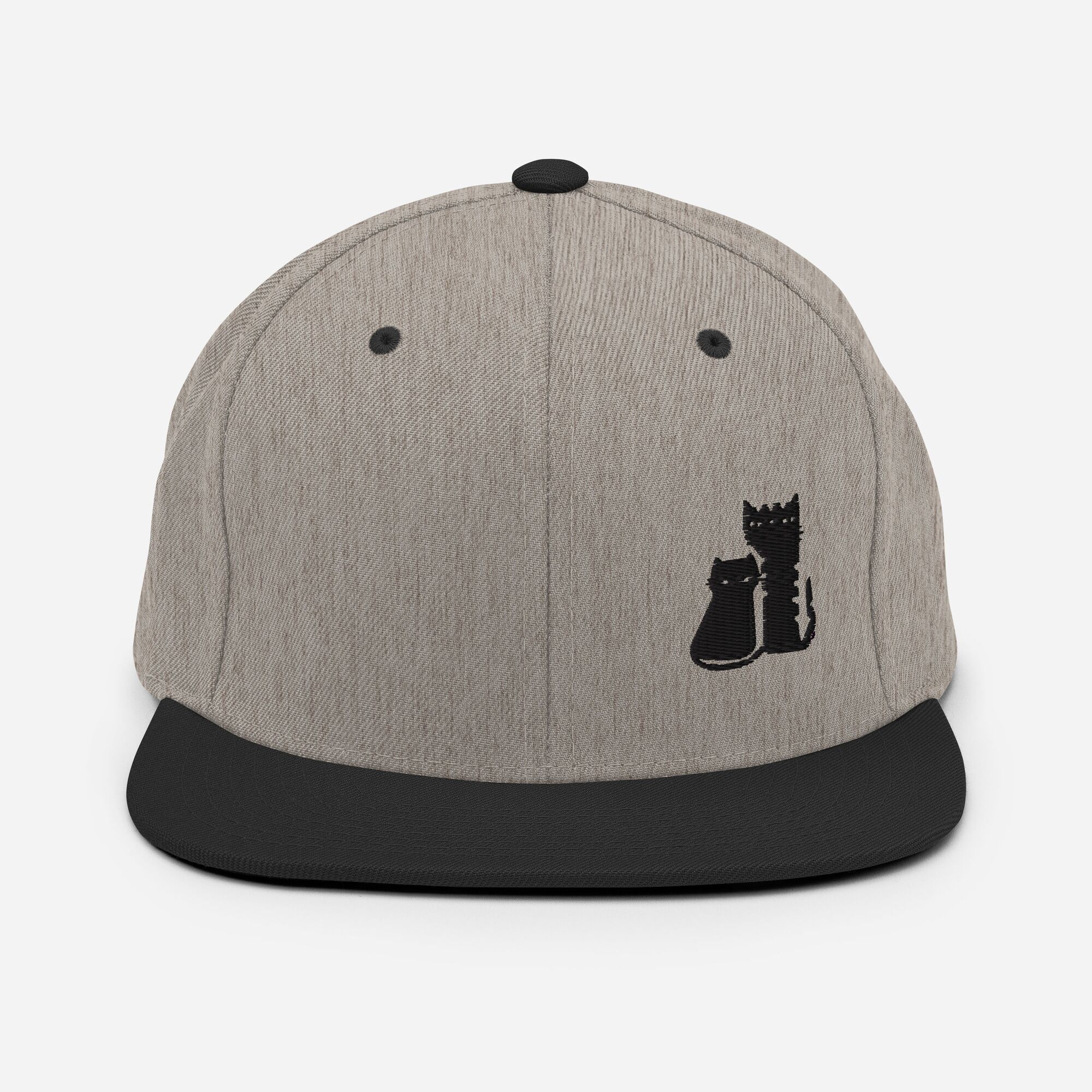 Two Black Boho Cat Snapback Hat