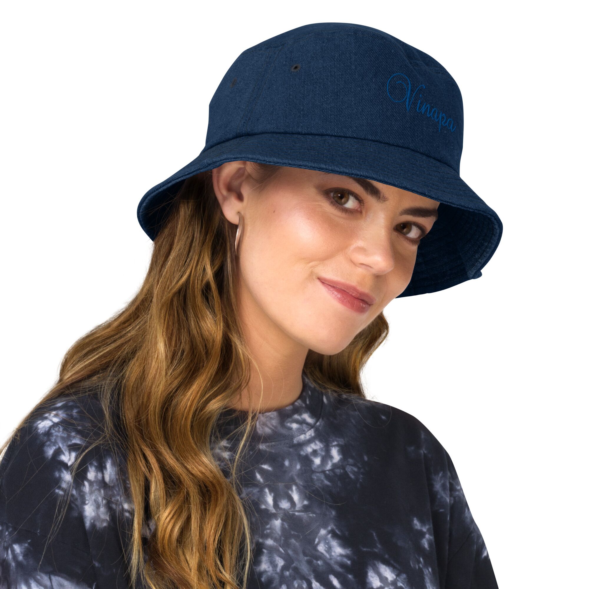 Vinapa Elegant Custom Logo Denim bucket hat - Image 4