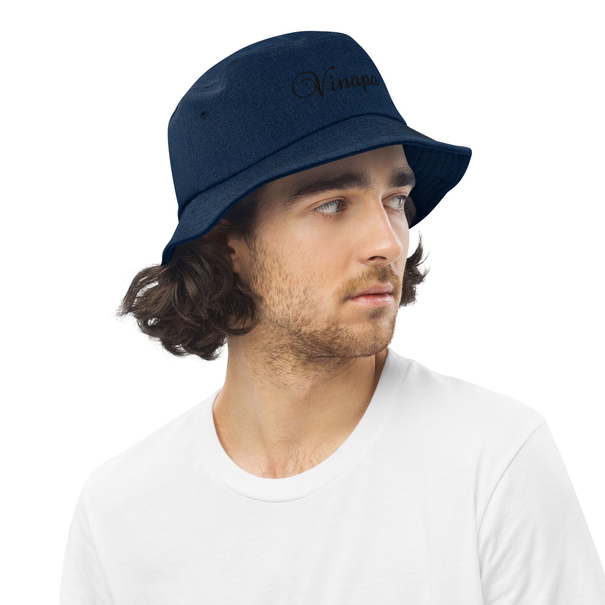 Vinapa Elegant Custom Logo Denim bucket hat - Image 5