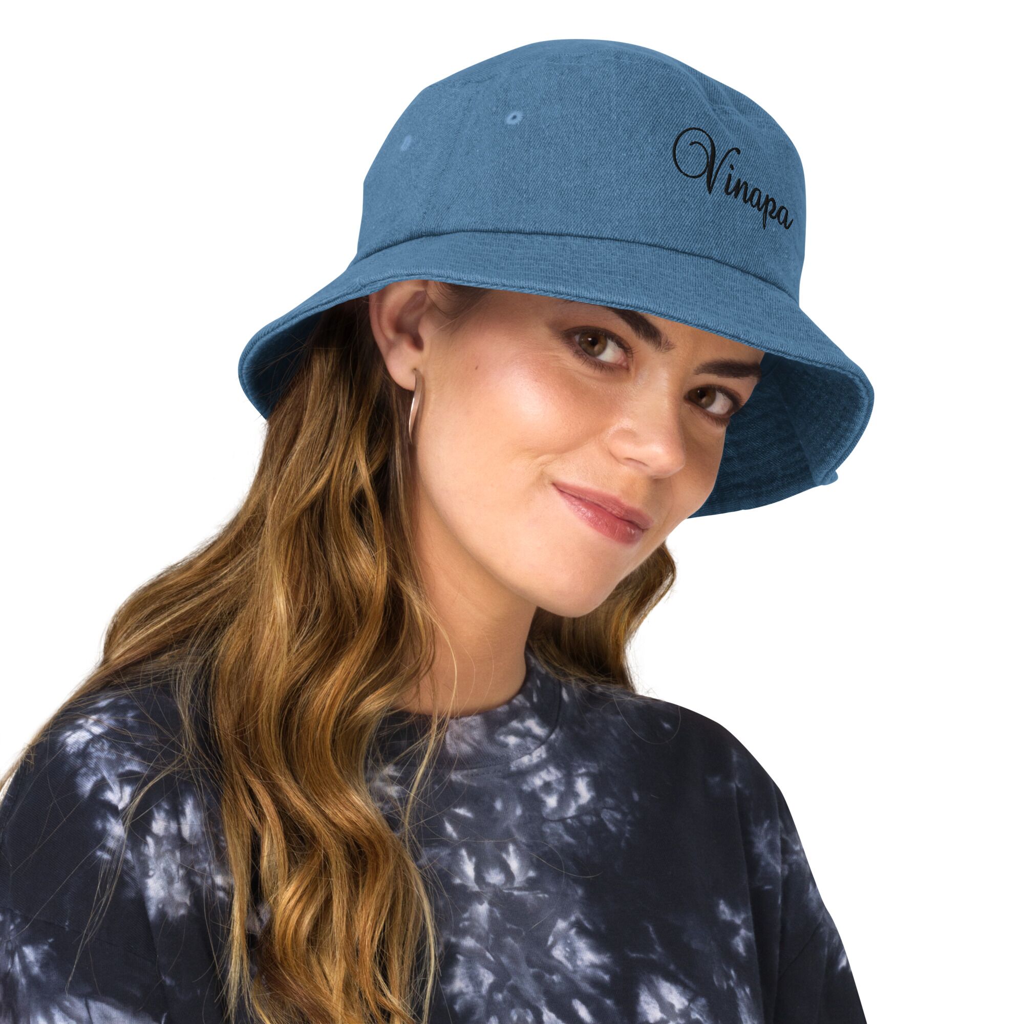 Vinapa Elegant Custom Logo Denim bucket hat - Image 2