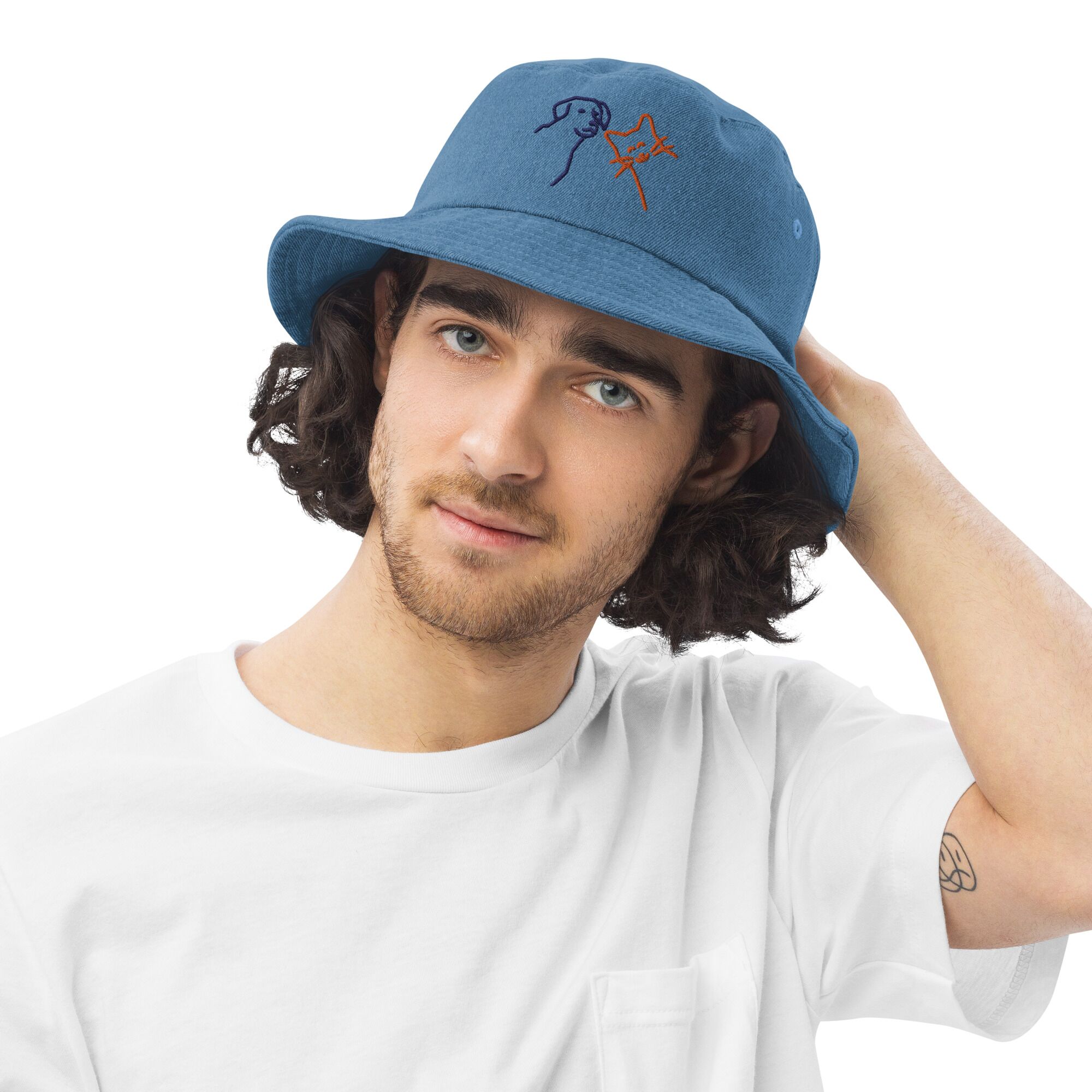 Denim Bucket Hat For Cats Lover And Dogs Lover - Image 3