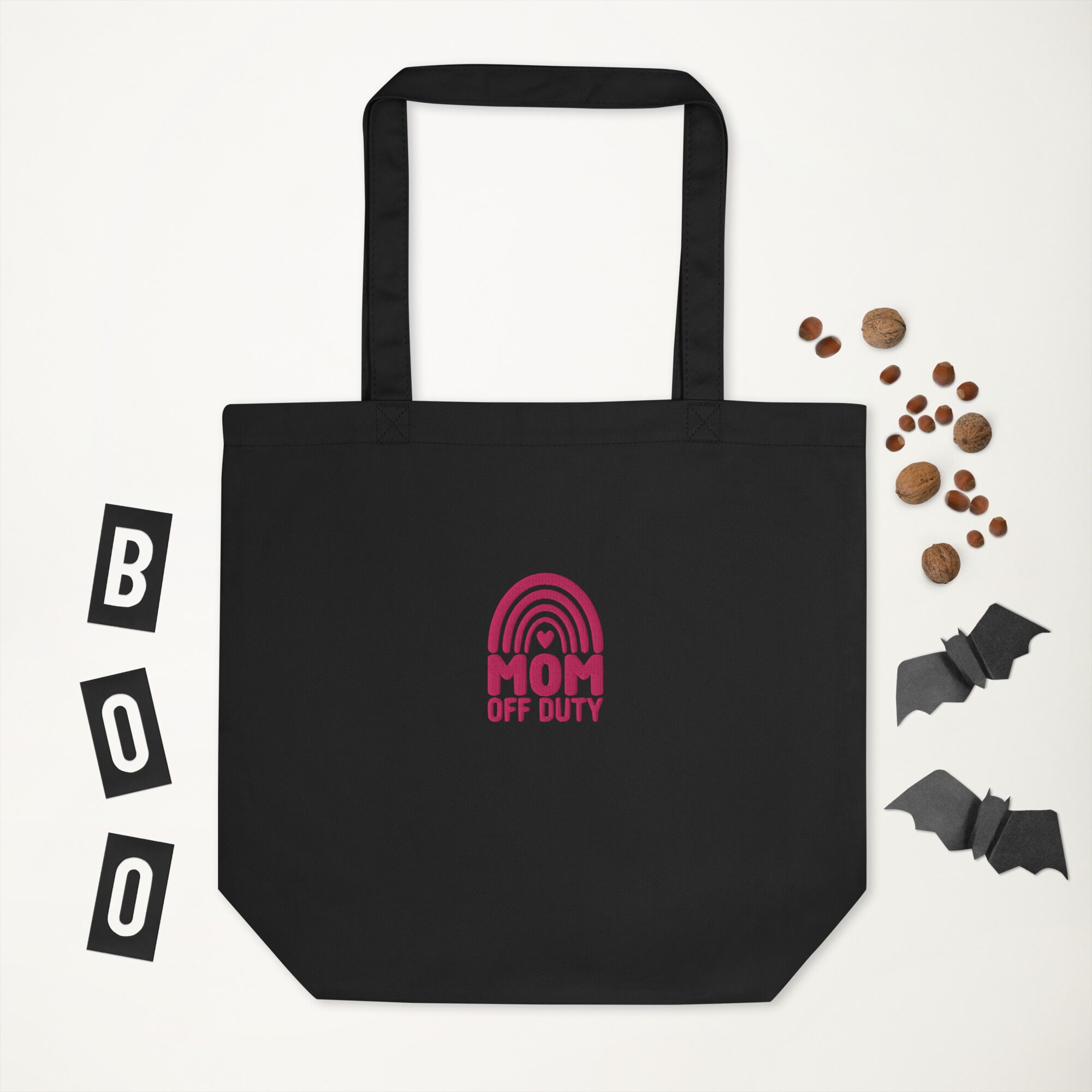Mom Off Duty Eco Embroidery Tote Bag - Image 4