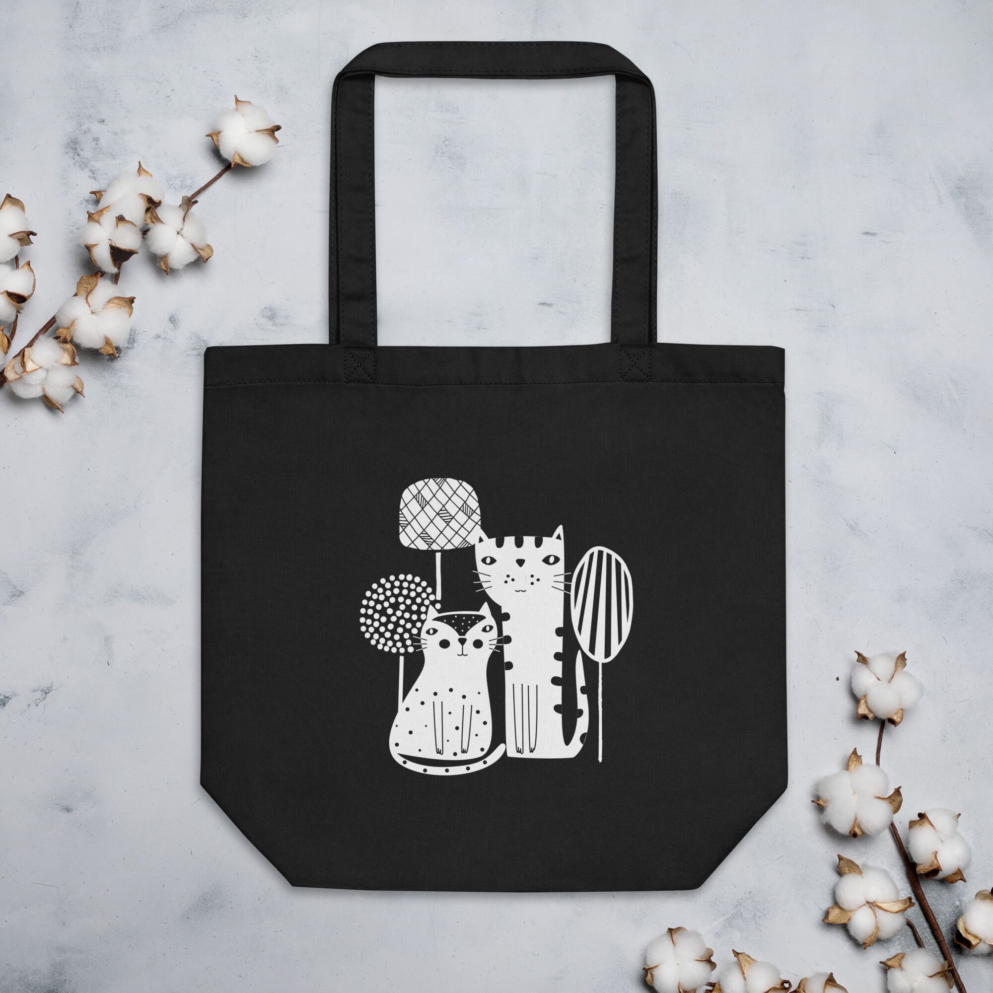 Two Boho Cats Eco Tote Bag - Image 5