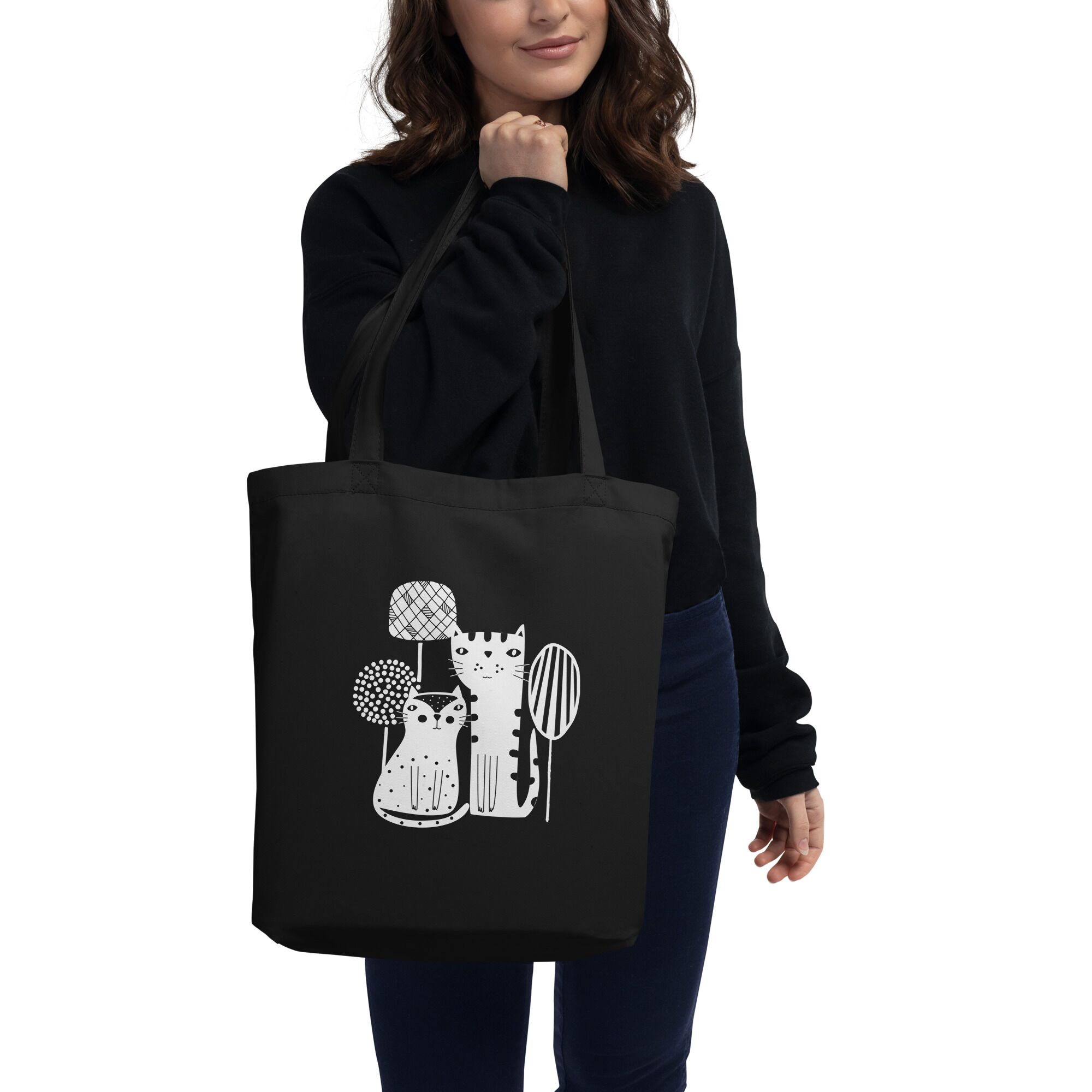 Two Boho Cats Eco Tote Bag - Image 8