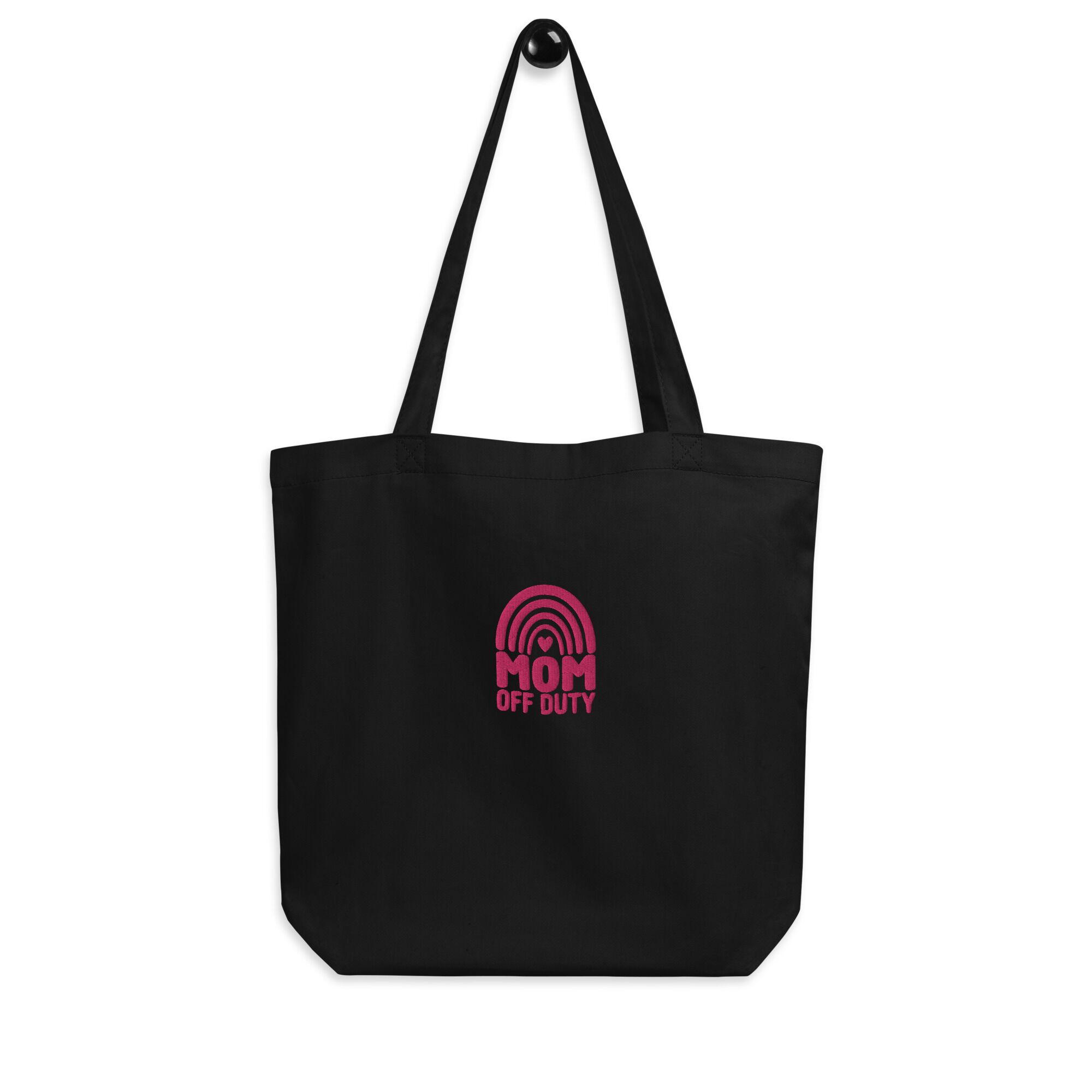 Mom Off Duty Eco Embroidery Tote Bag