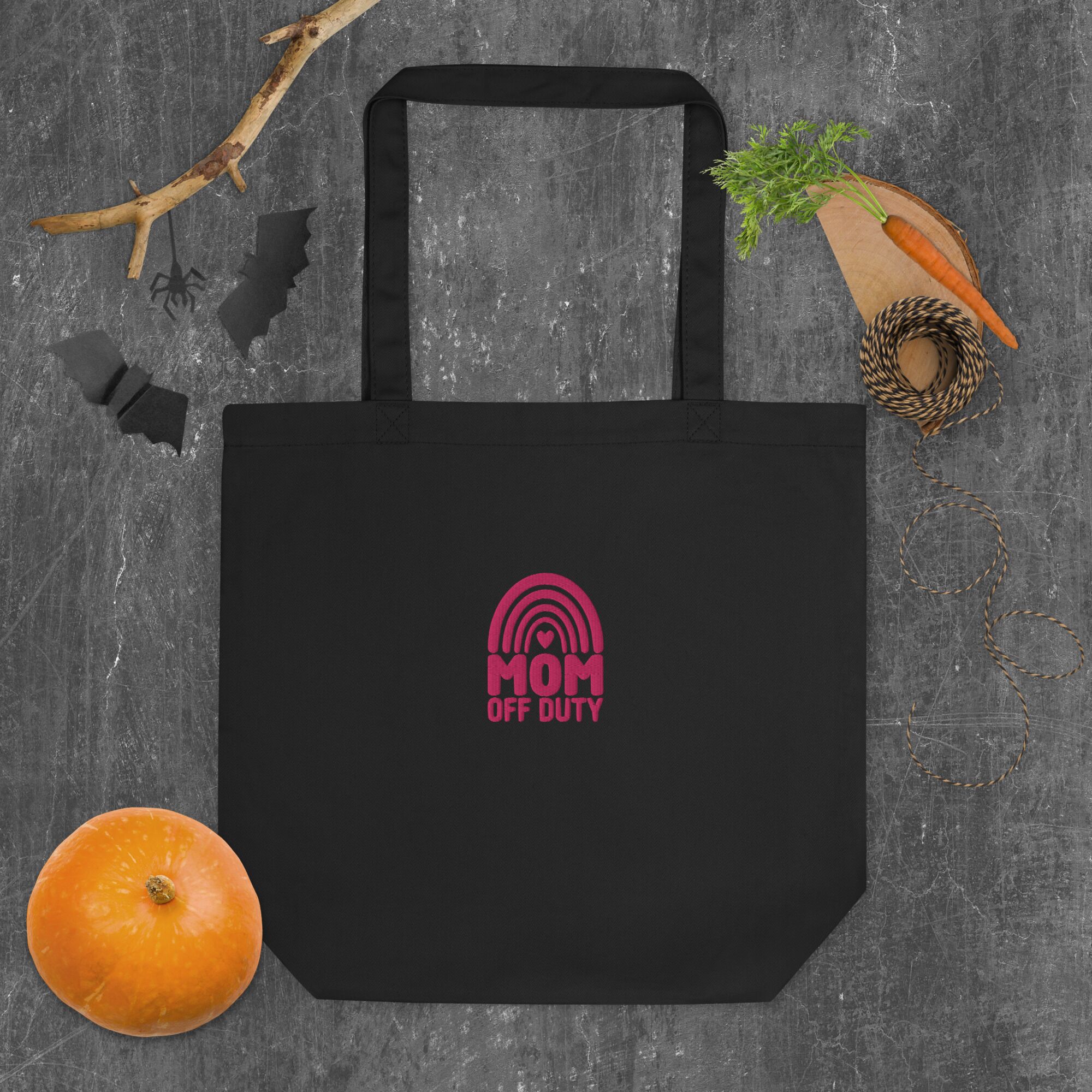 Mom Off Duty Eco Embroidery Tote Bag - Image 5