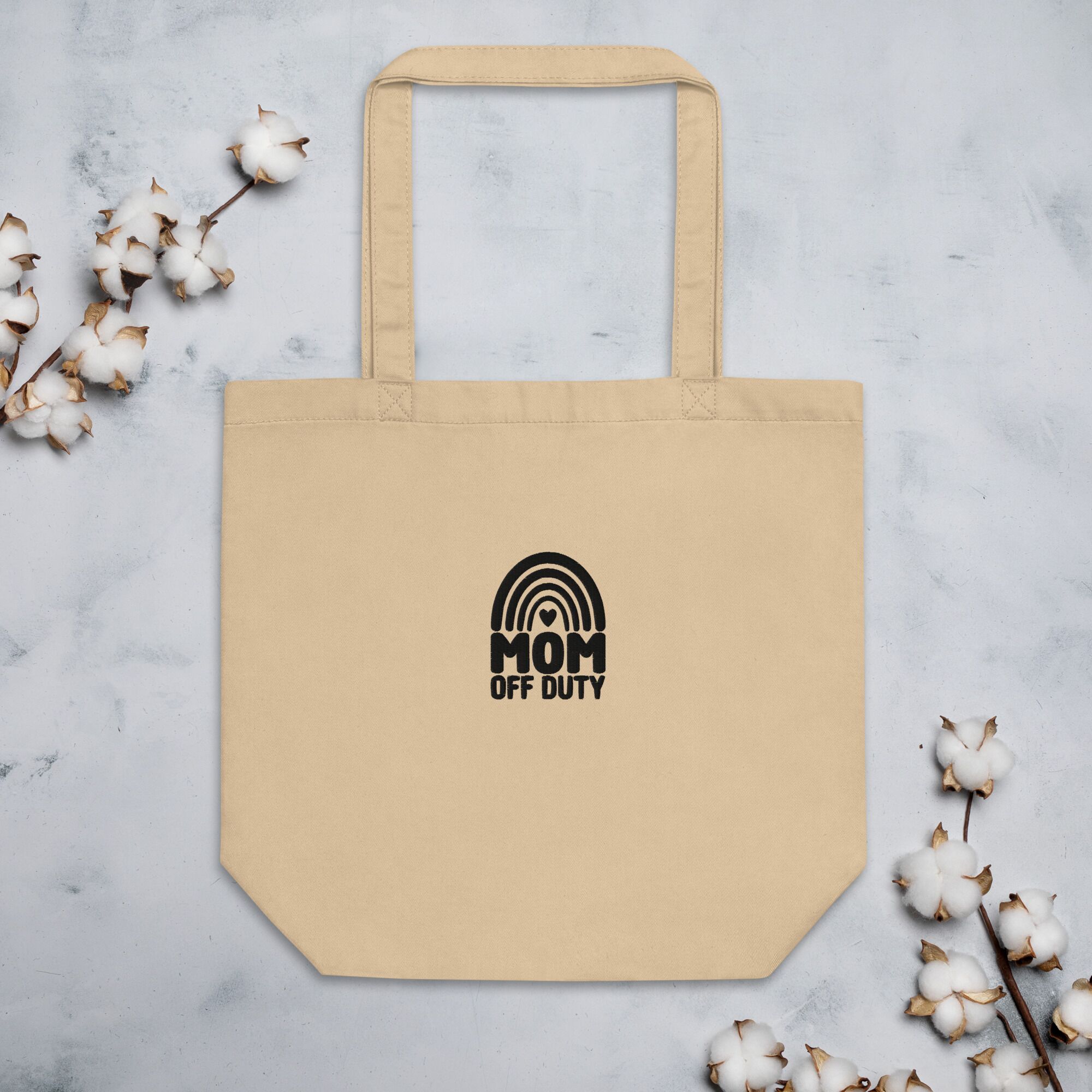 Mom Off Duty Eco Embroidery Tote Bag - Image 3