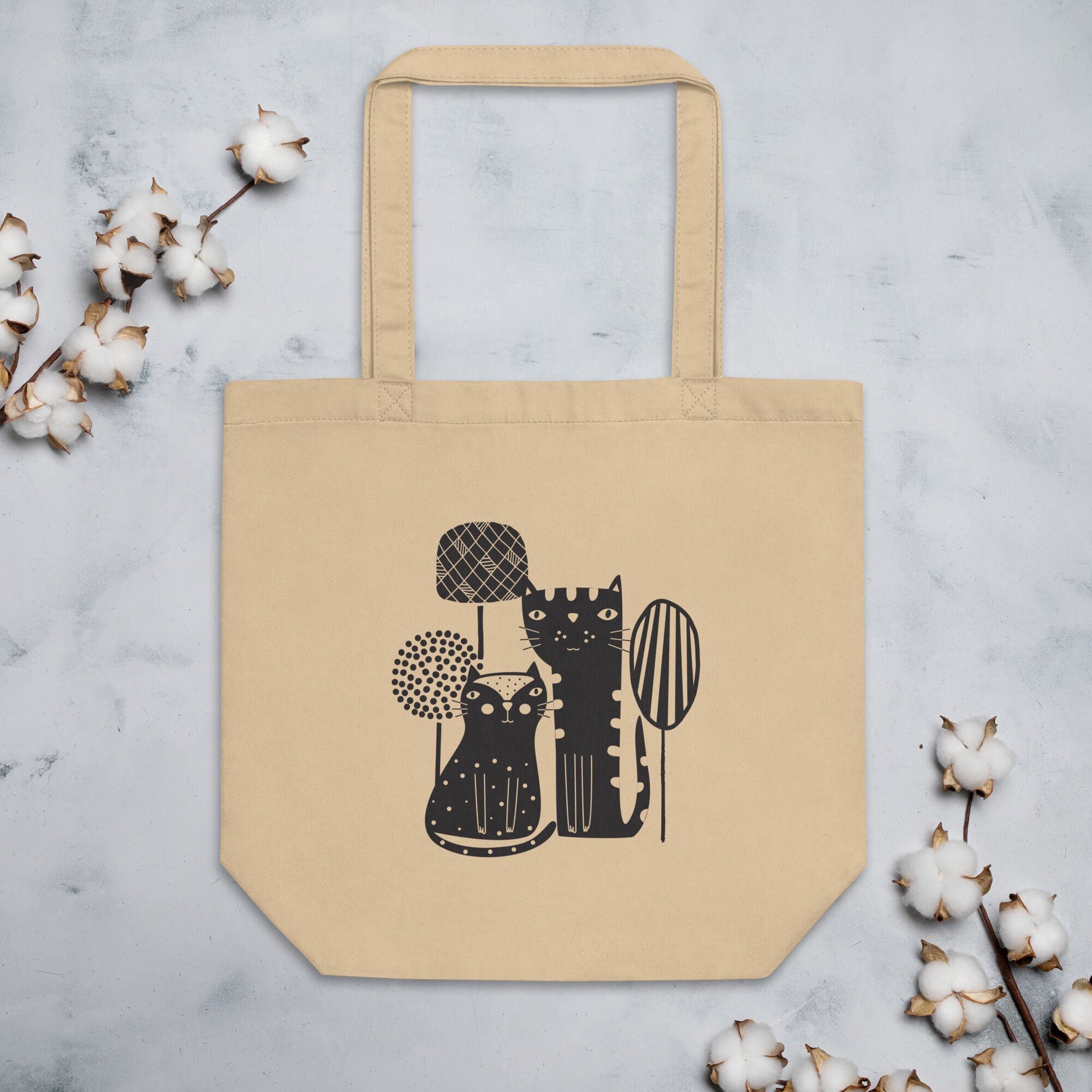 Two Boho Cats Eco Tote Bag - Image 2