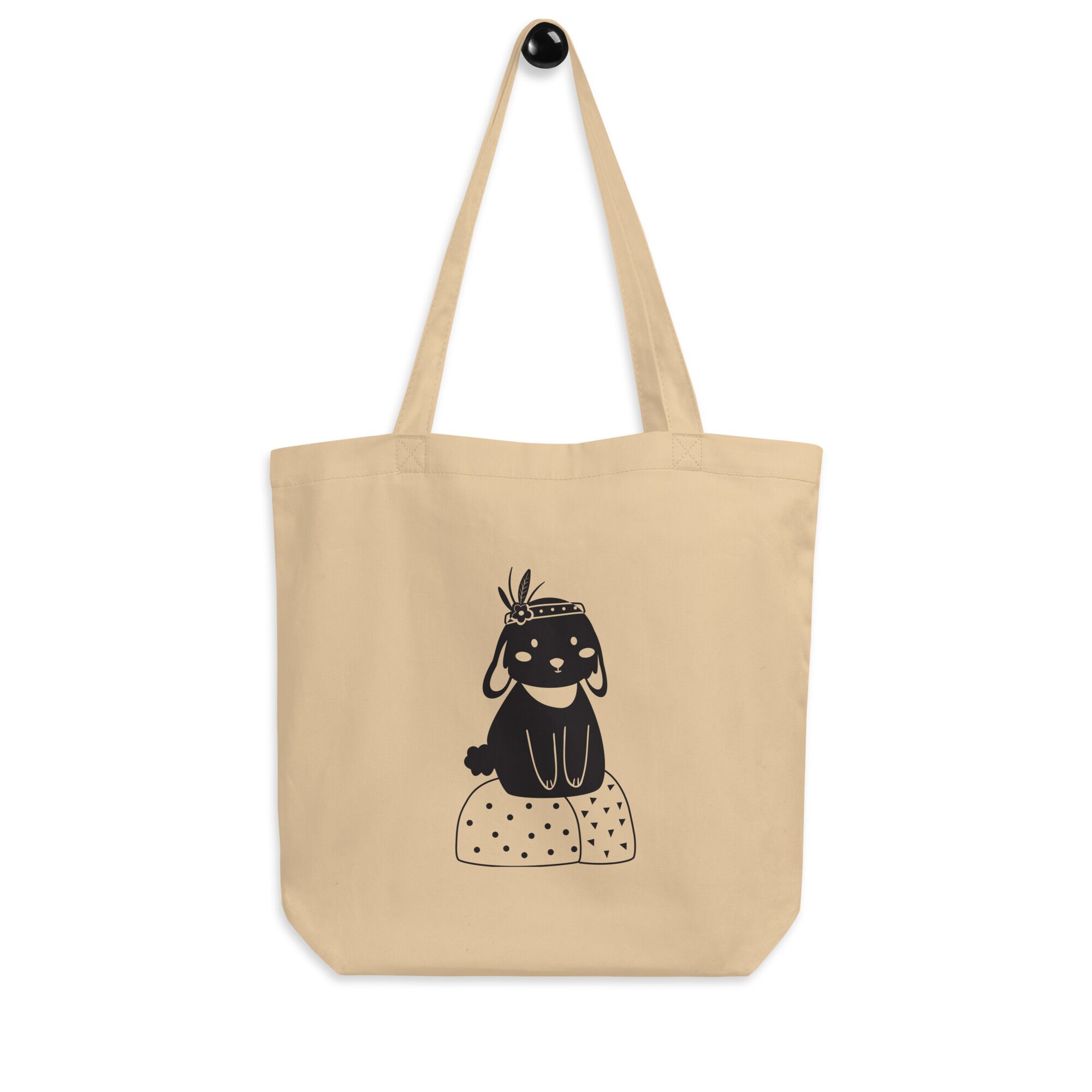 Boho Cat Sitting Eco Tote Bag