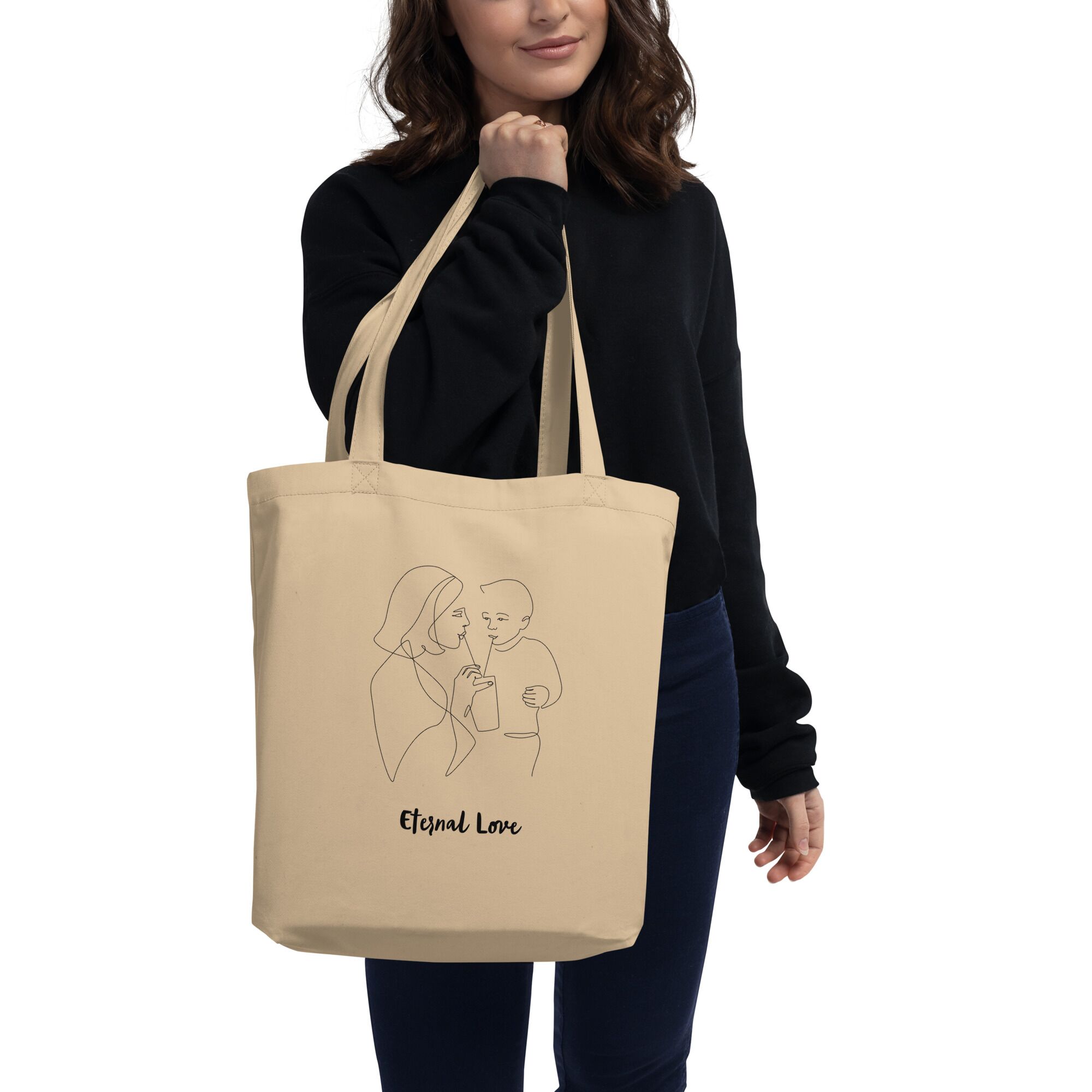 Mom And Son Sweet Love Eco Tote Bag - Image 3