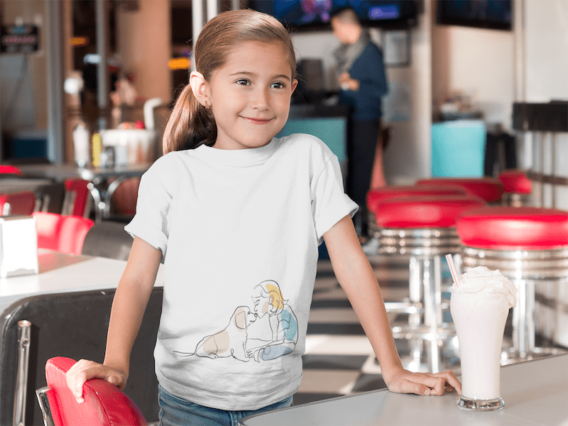 Girl And Her Best Friend Kids Crew Neck T-shirt - Image 7