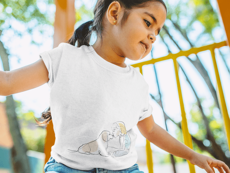 Girl And Her Best Friend Kids Crew Neck T-shirt - Image 2