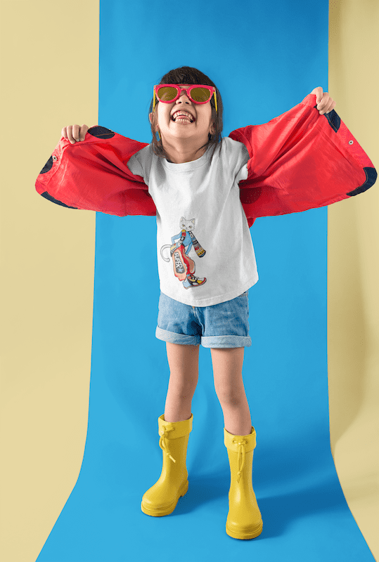 Super Сat Kids Сrew Neck T-Shirt - Image 2