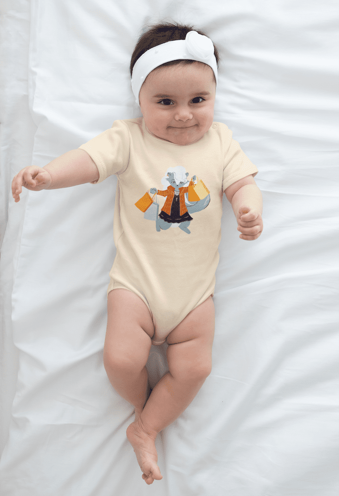 Skunk Queen Shopper Organic Cotton Baby Bodysuit - Image 4