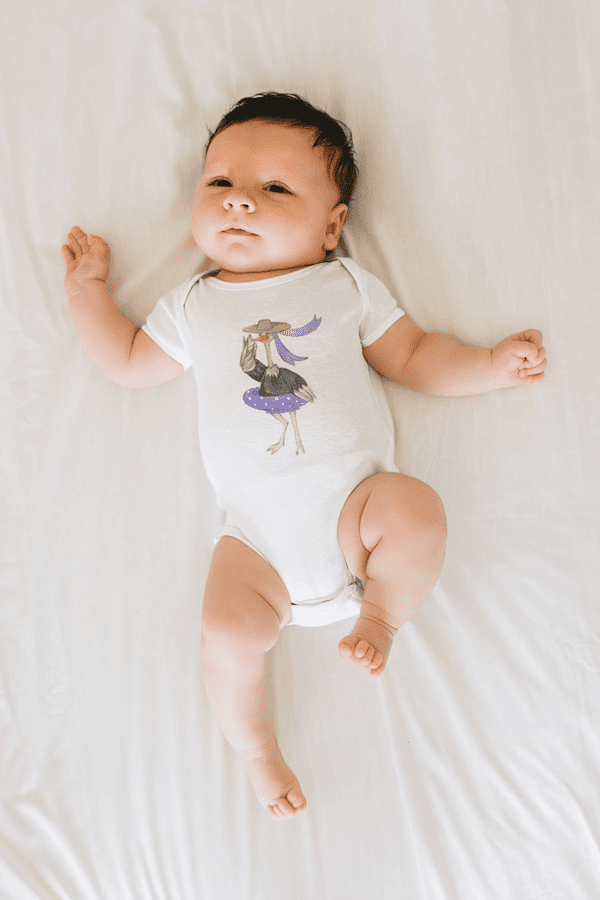Lady Ostrich With An Inflatable Circle Organic Cotton Baby Bodysuit - Image 5