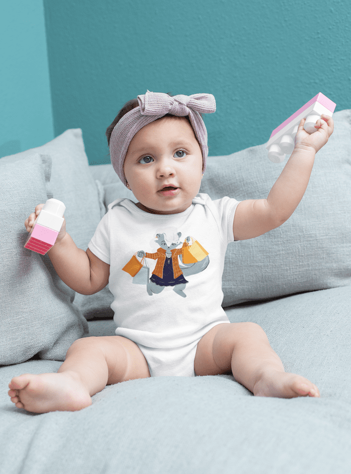 Skunk Queen Shopper Organic Cotton Baby Bodysuit