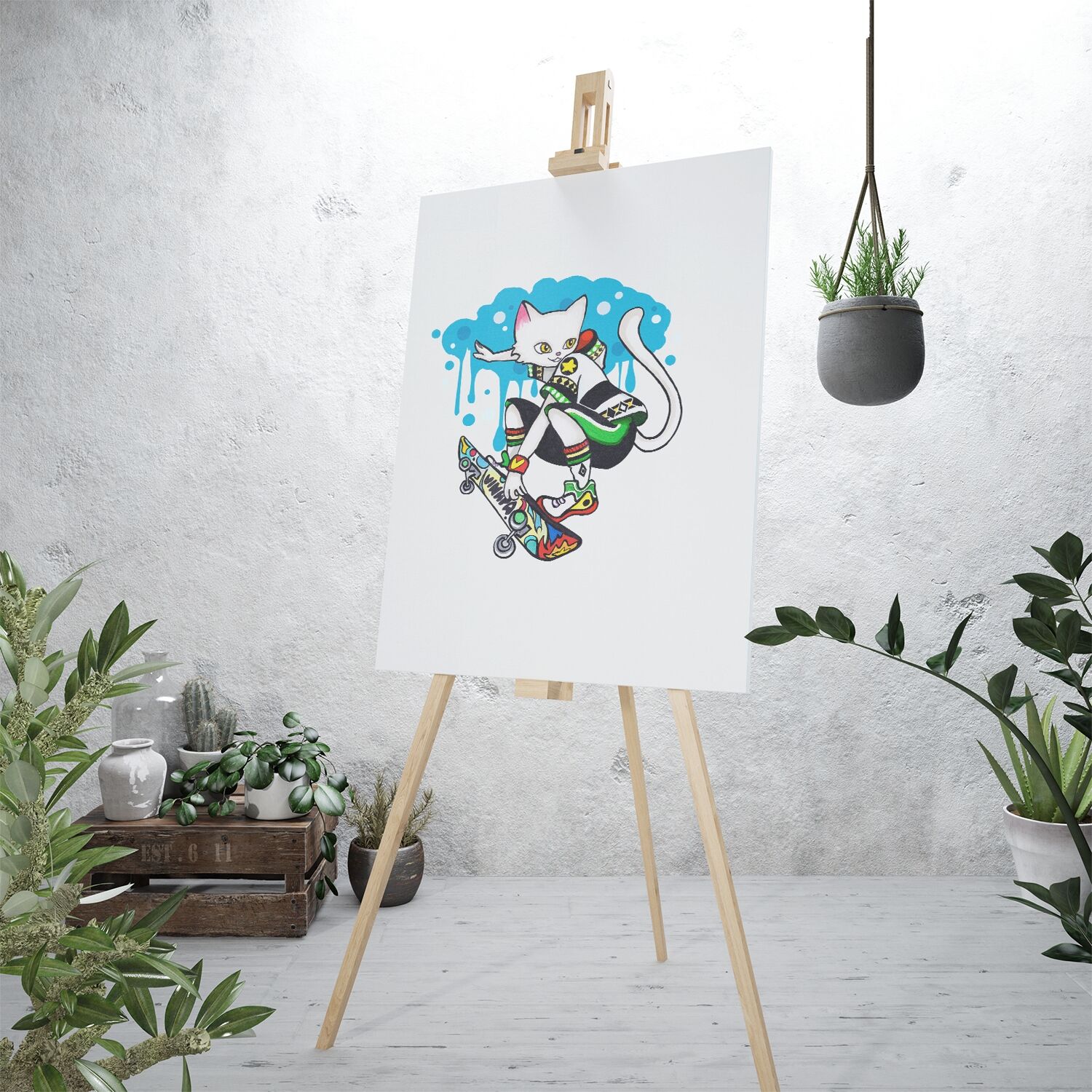 Skeyboard Cat Wearing Sporty Outfit Premium Matte Paper Poster - Image 5