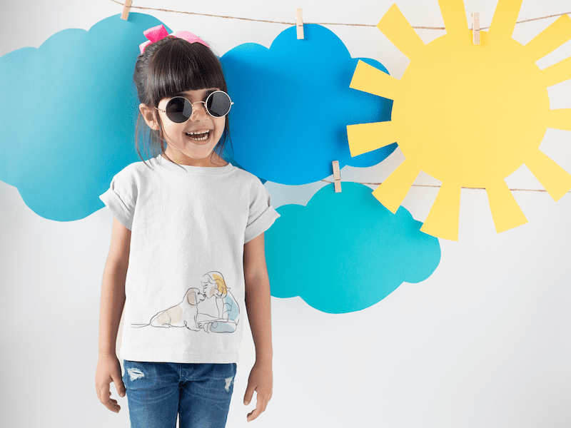 Girl And Her Best Friend Kids Crew Neck T-shirt