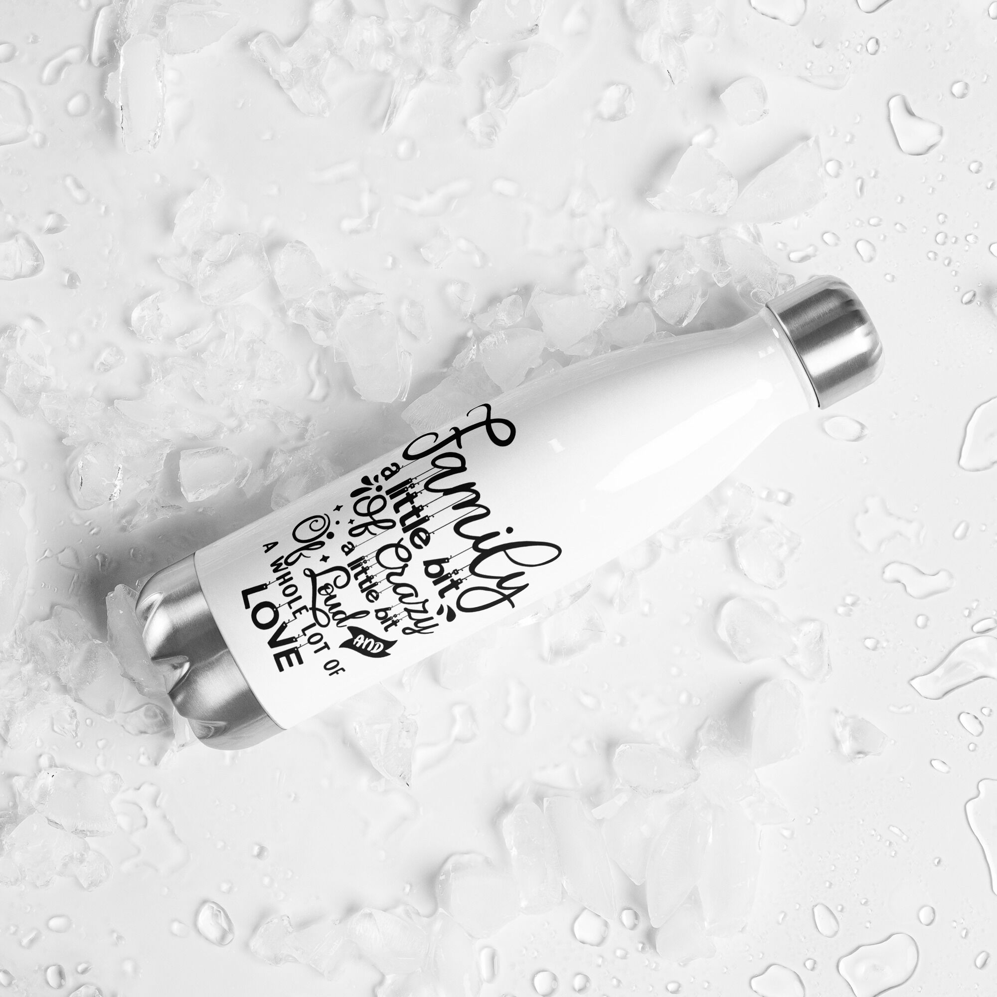 Family A Lot Of Love Stainless Steel Water Bottle - Image 5