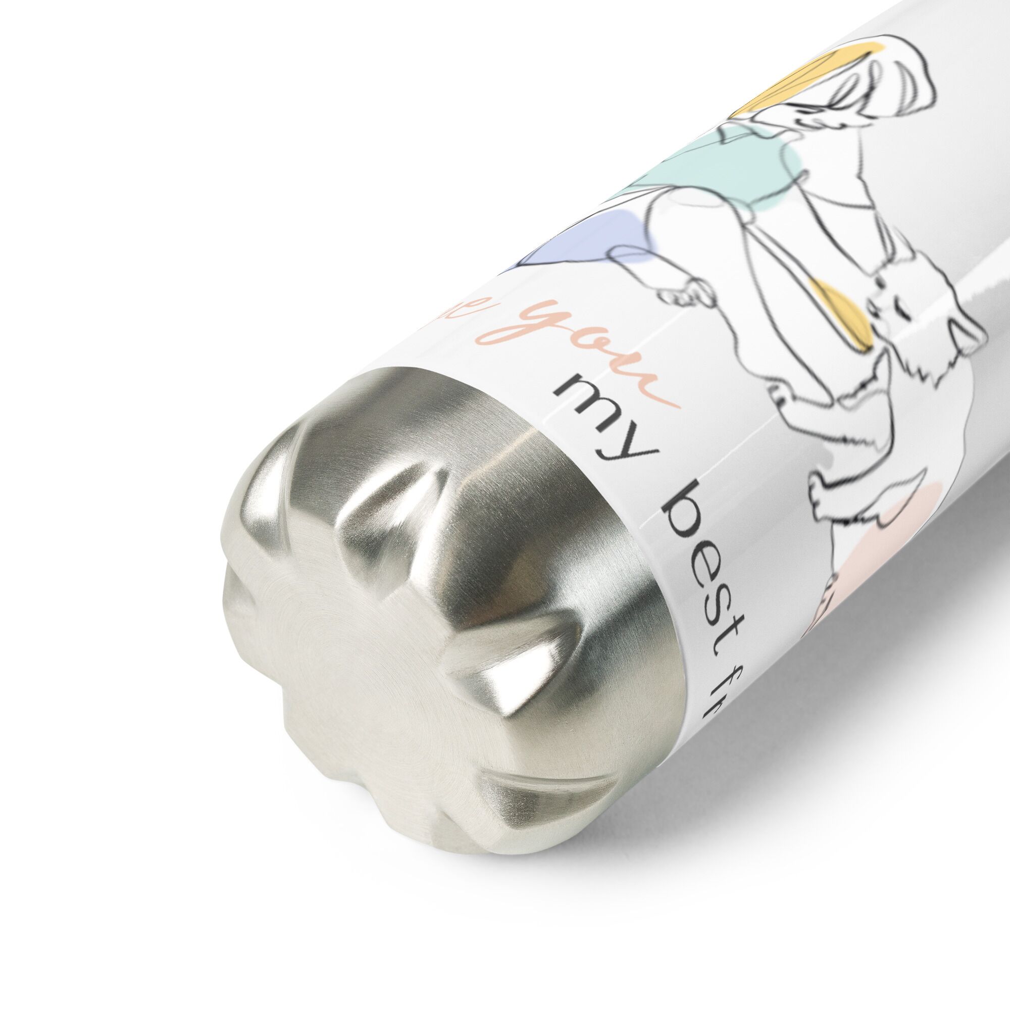 Boy And His Cat Friend Stainless Steel Water Bottle - Image 6