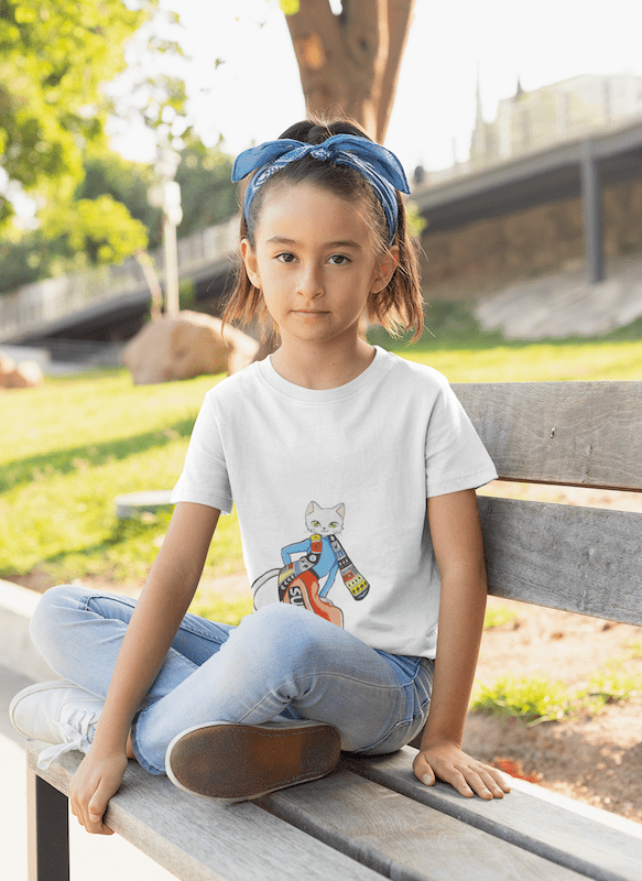 Super Сat Kids Сrew Neck T-Shirt - Image 7