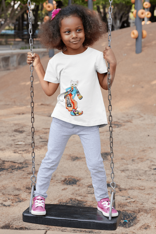 Super Сat Kids Сrew Neck T-Shirt - Image 4