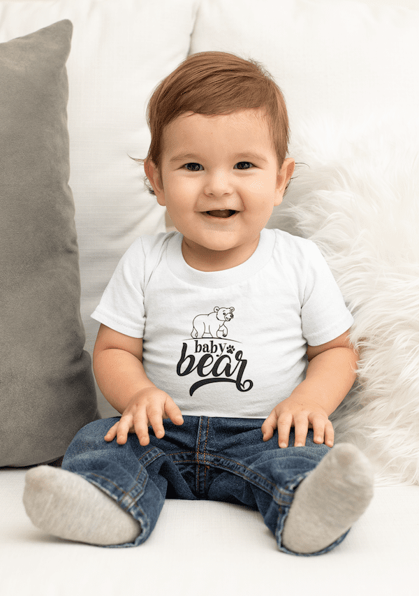Baby Bear With Minimalist Cool Style For Baby Toddler Short Sleeve Tee - Image 4