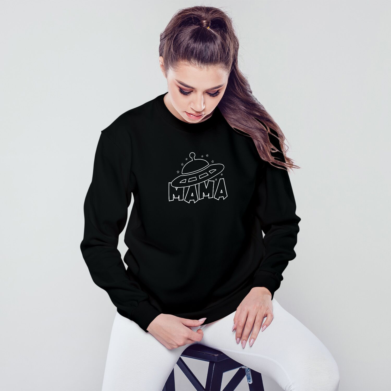 Mama Spaceship Cute Vector Unisex Sweatshirt - Image 2