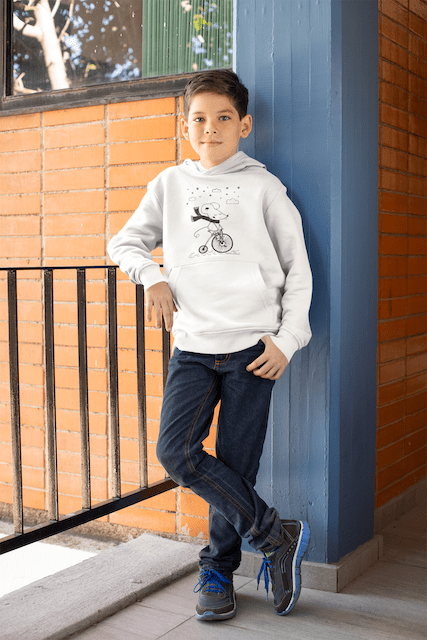 Riding Mouse Kids Fleece Hoodie - Image 6