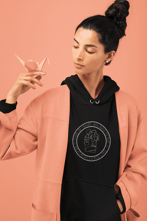 Sweet Mom And Cute Kid In Circle Unisex Hoodie - Image 3