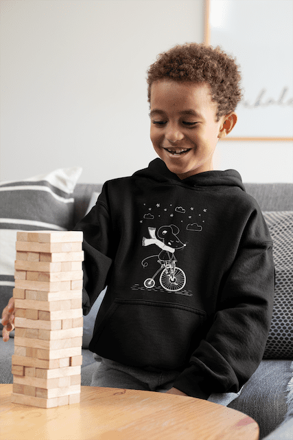 Riding Mouse Kids Fleece Hoodie - Image 5