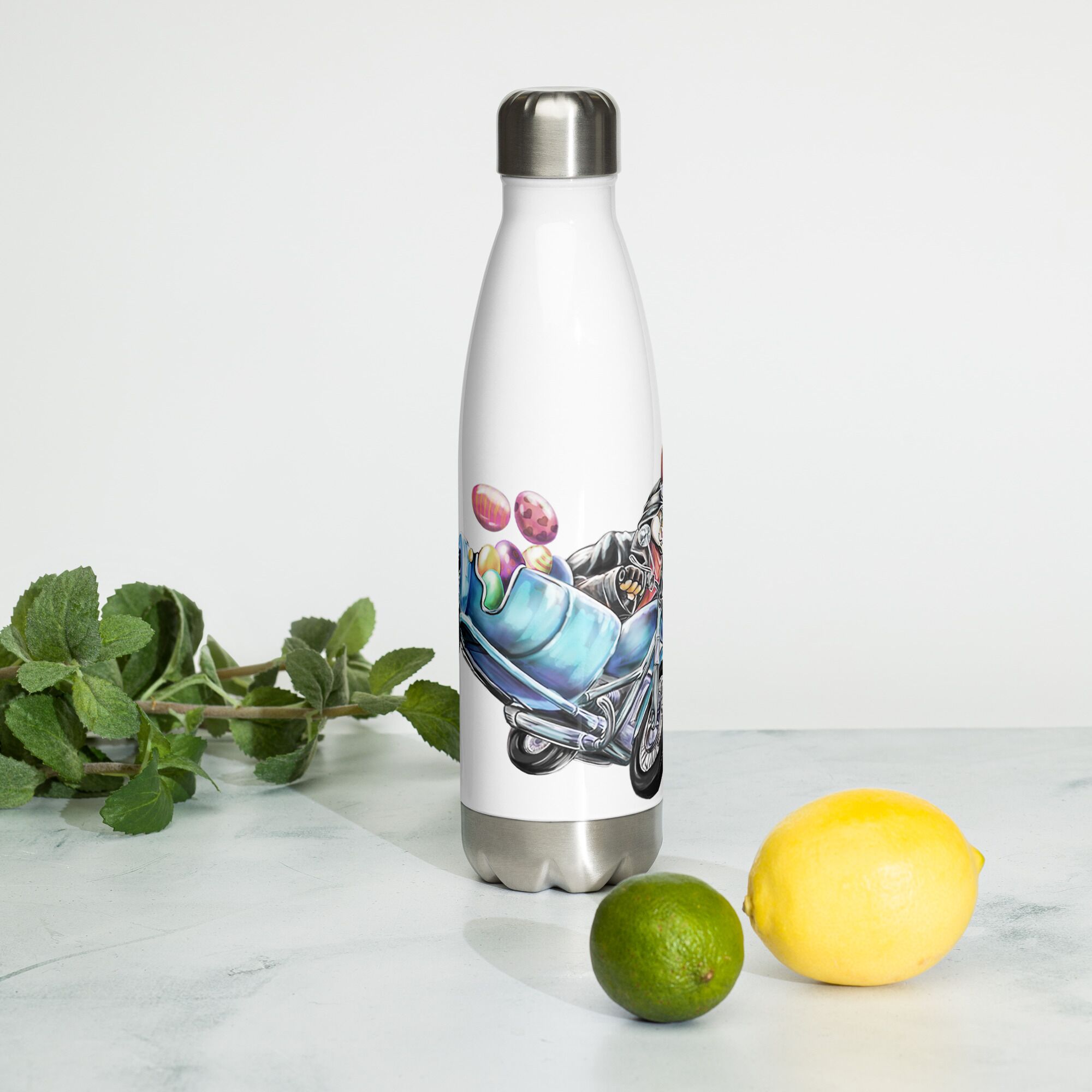 Rabbit Riding Motocycle Stainless Steel Water Bottle - Image 4