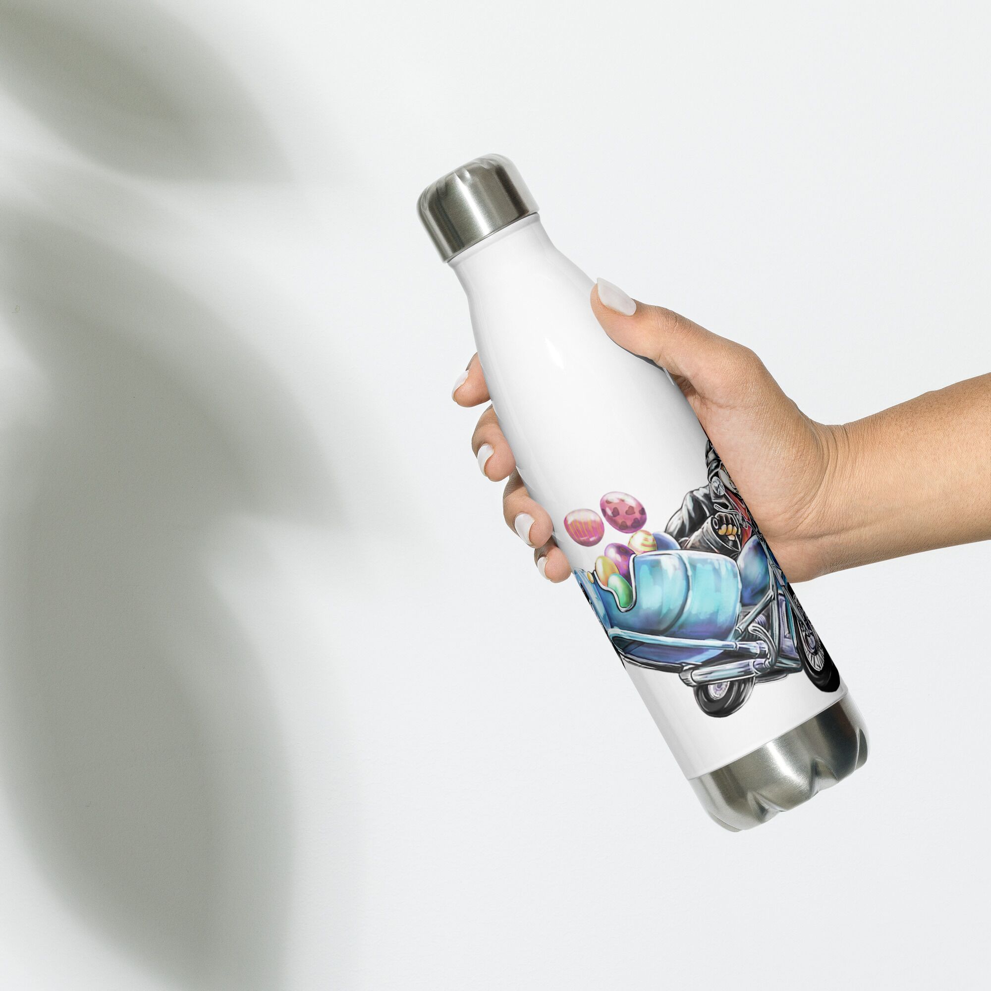 Rabbit Riding Motocycle Stainless Steel Water Bottle - Image 3