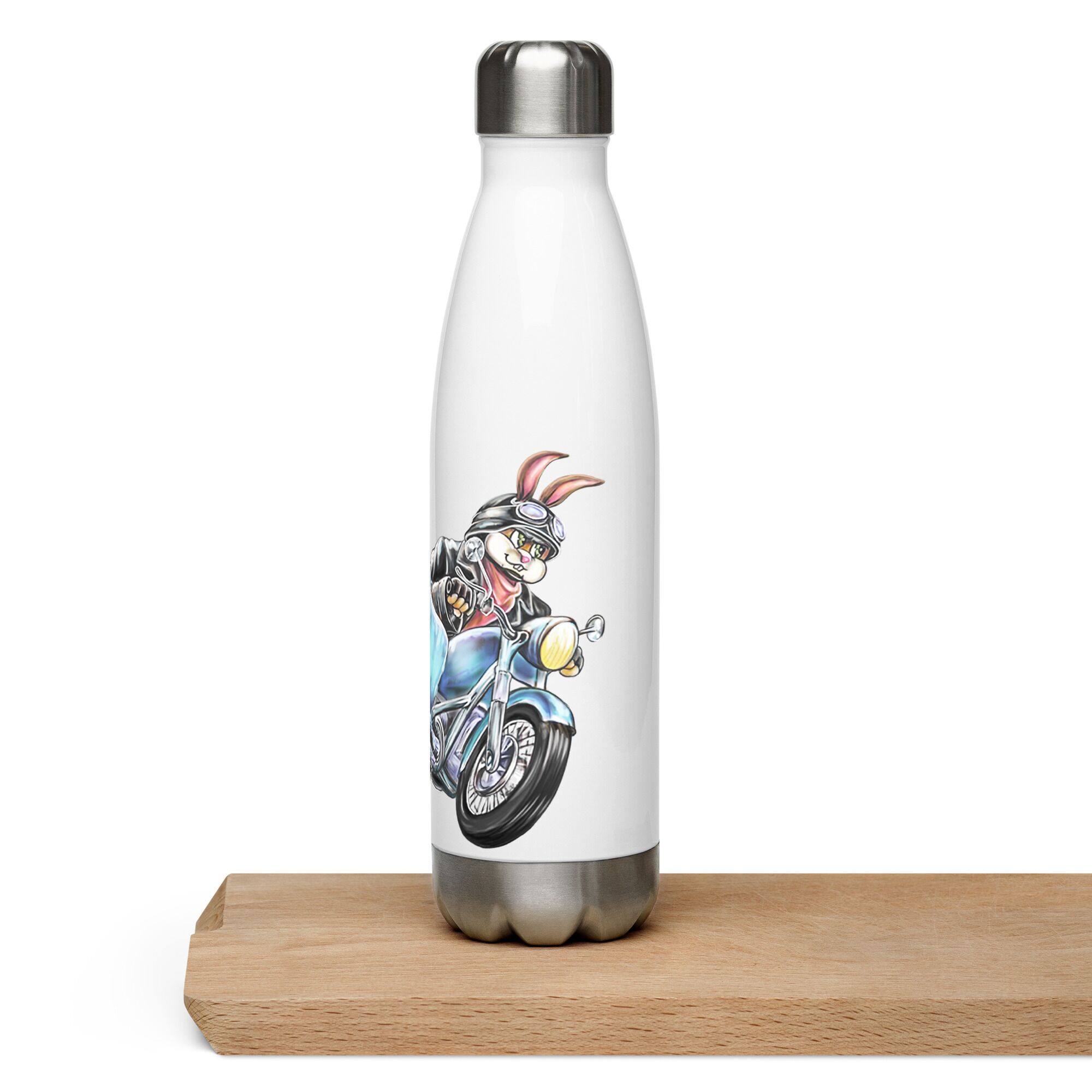 Rabbit Riding Motocycle Stainless Steel Water Bottle - Image 12