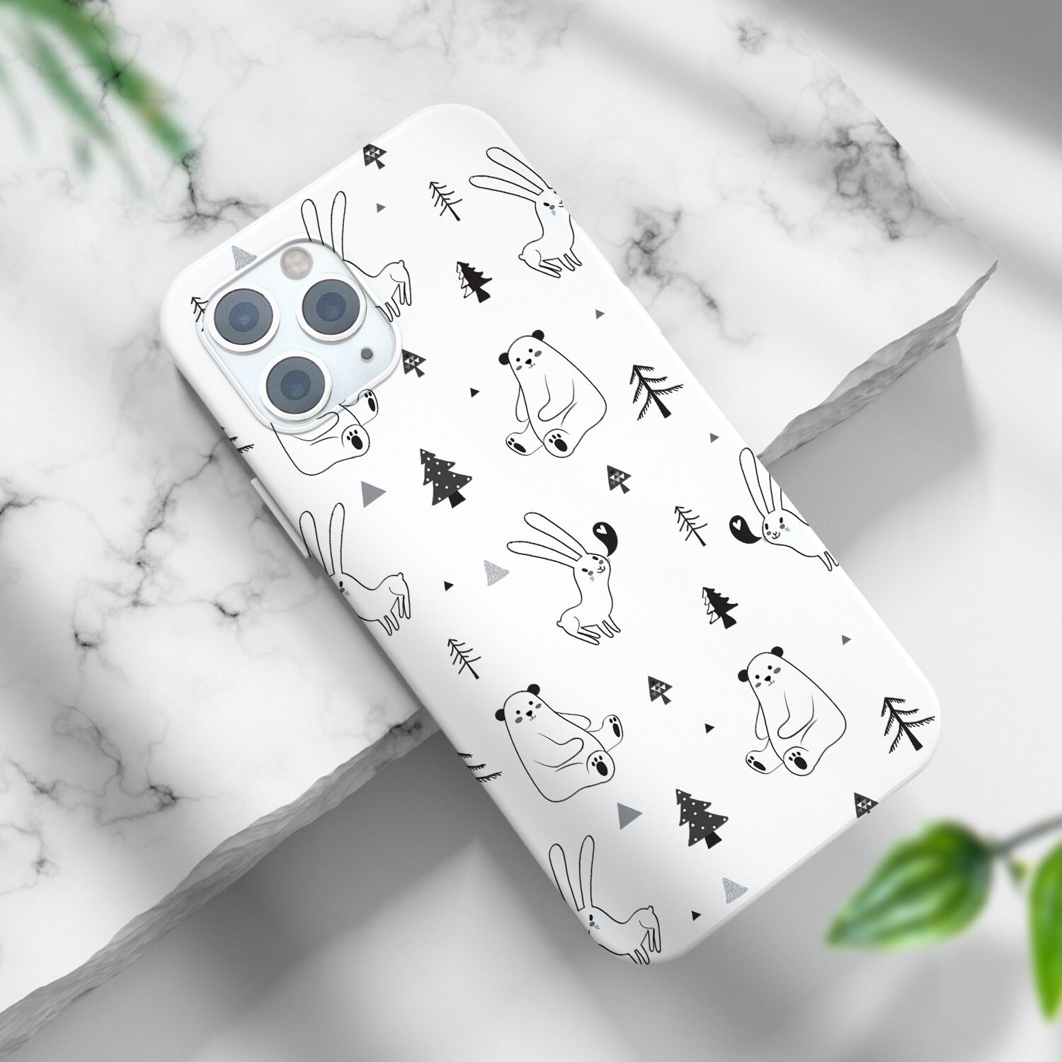 Bear And Rabbit With White Christmas Background Touch Case - Image 4