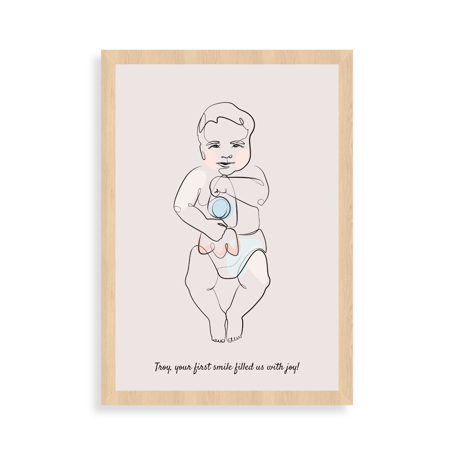 Cute Baby Playing With A Rattle Personalised Premium Museum Quality Poster