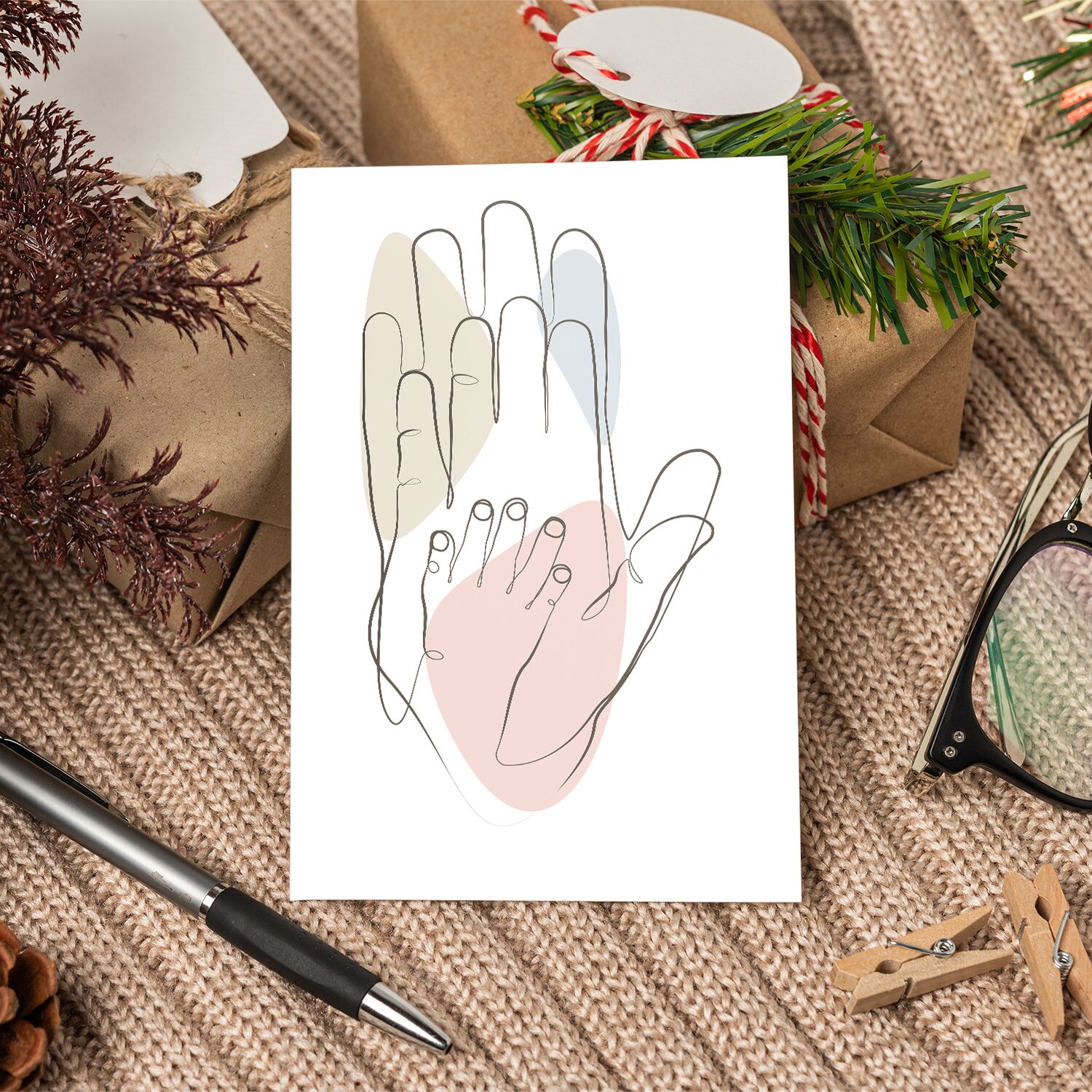 Hand in hand 02 Premium Matte Paper Wooden Framed Poster - Image 4