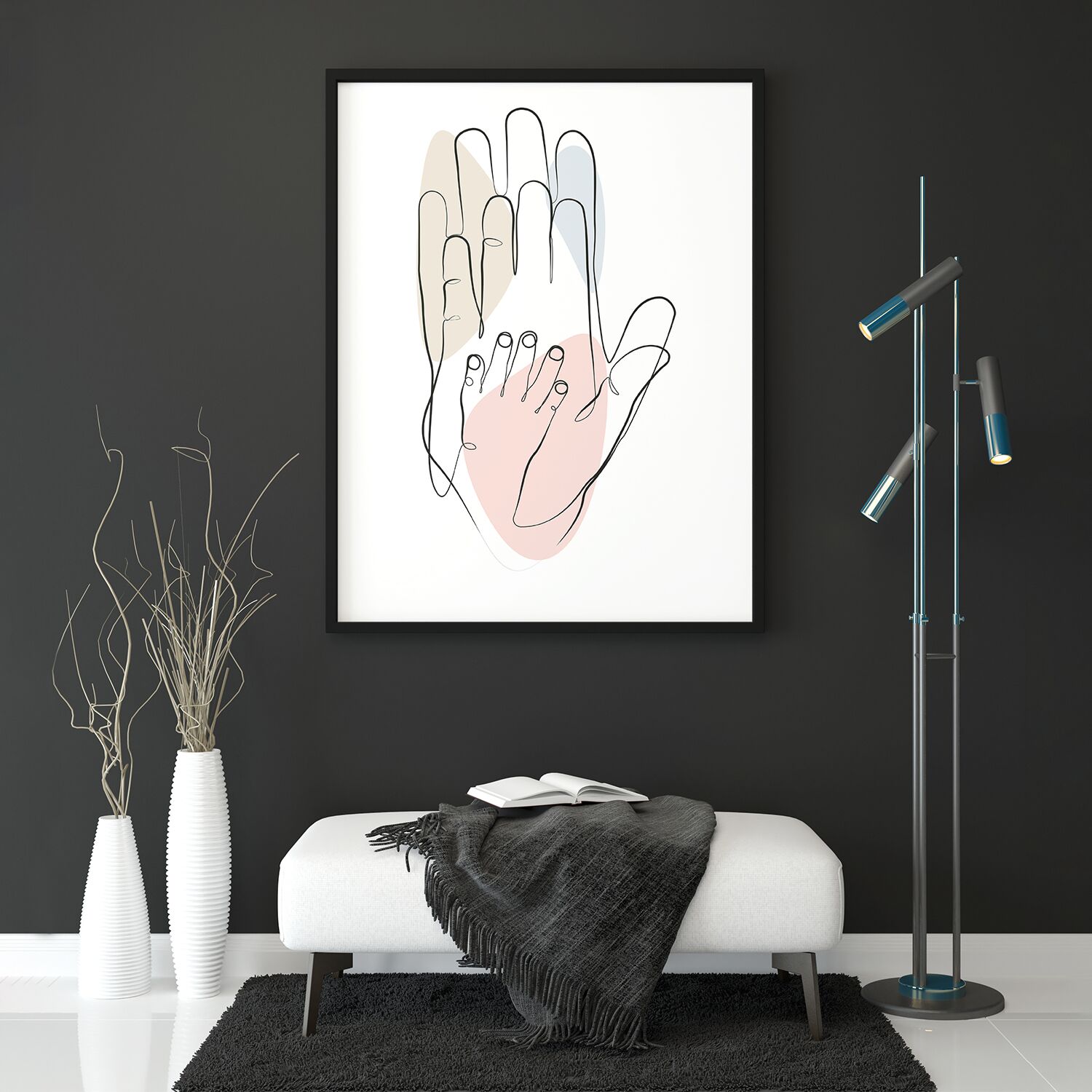 Hand in hand 02 Premium Matte Paper Wooden Framed Poster - Image 3