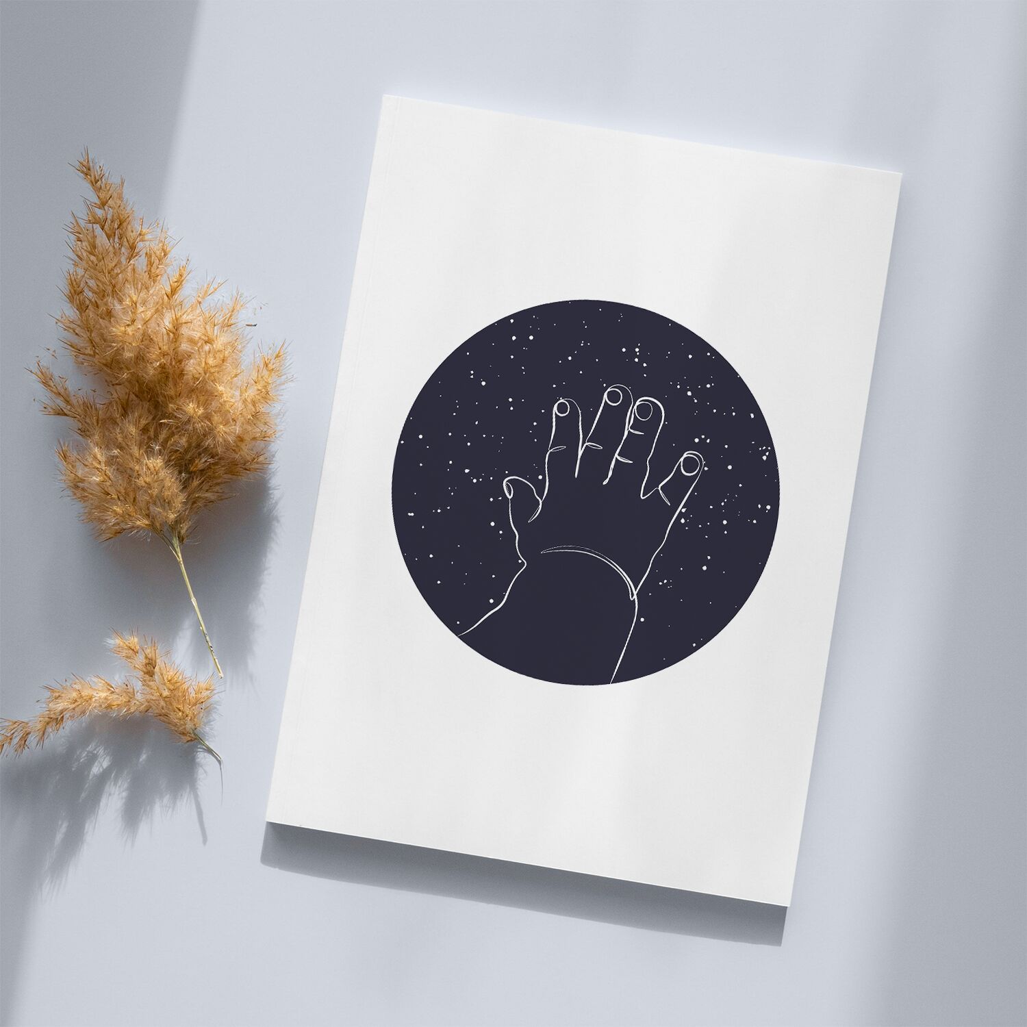 Baby Reaching Stars with Black Background Premium Matte Paper Wooden Framed Poster - Image 2