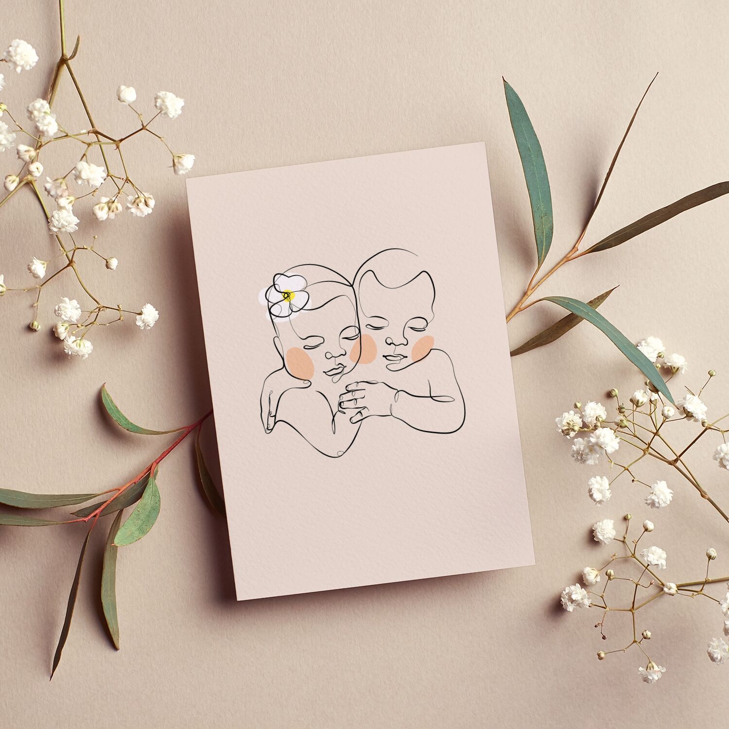 Twin Siblings Together Holding Hands Poster - Image 4