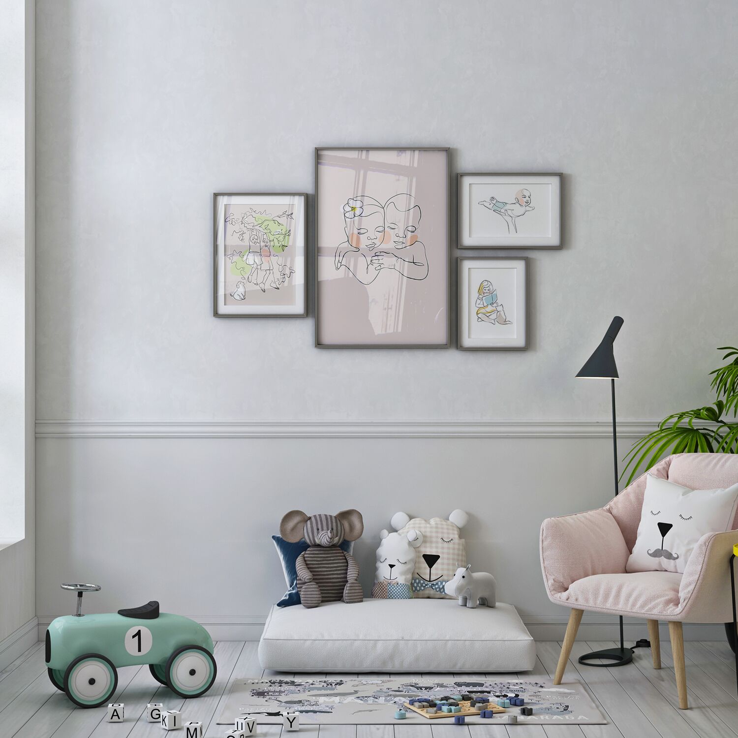 Twin Siblings Together Holding Hands Poster - Image 3