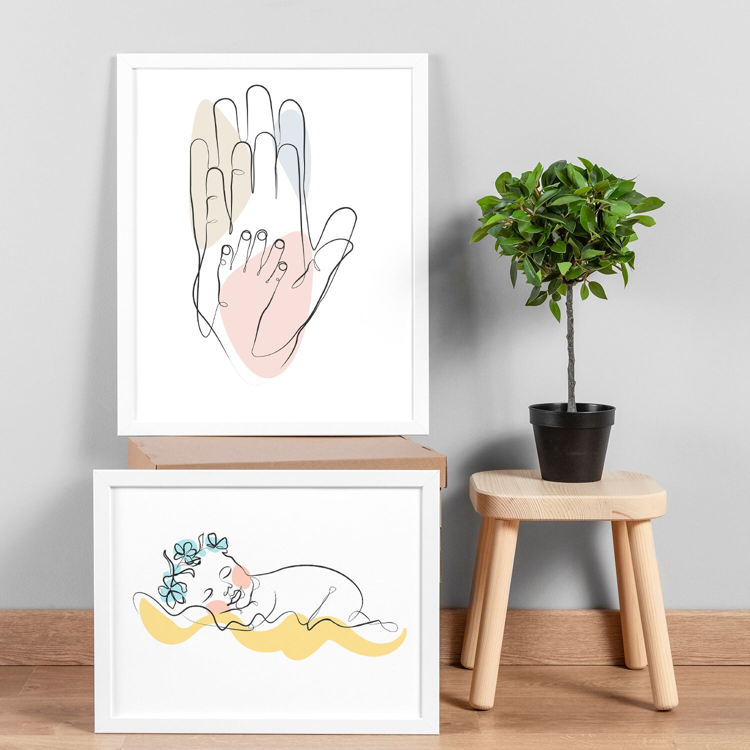 Hand in hand 02 Premium Matte Paper Wooden Framed Poster - Image 2